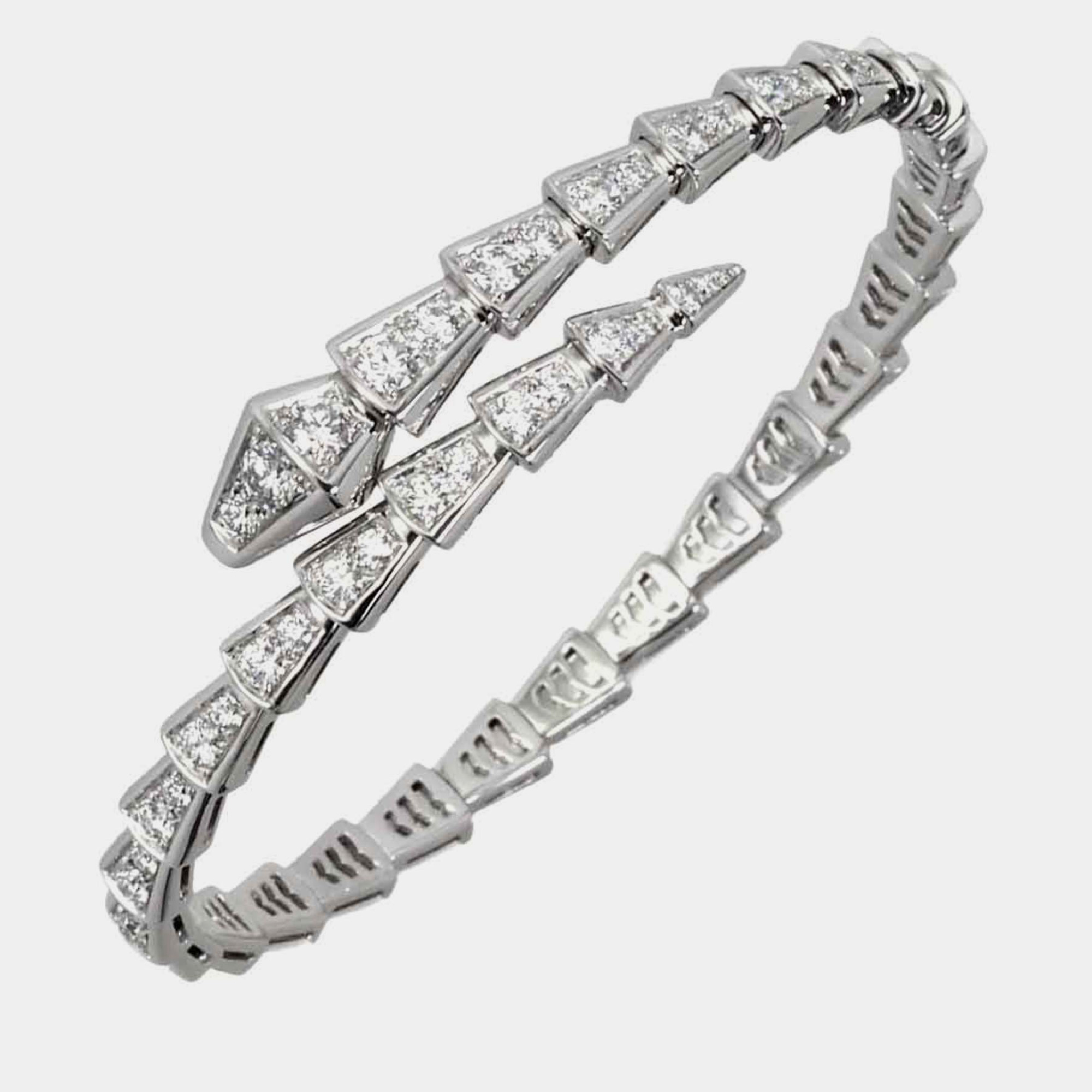 

Bvlgari Serpenti viper 18K White Gold Diamond Bracelet 17