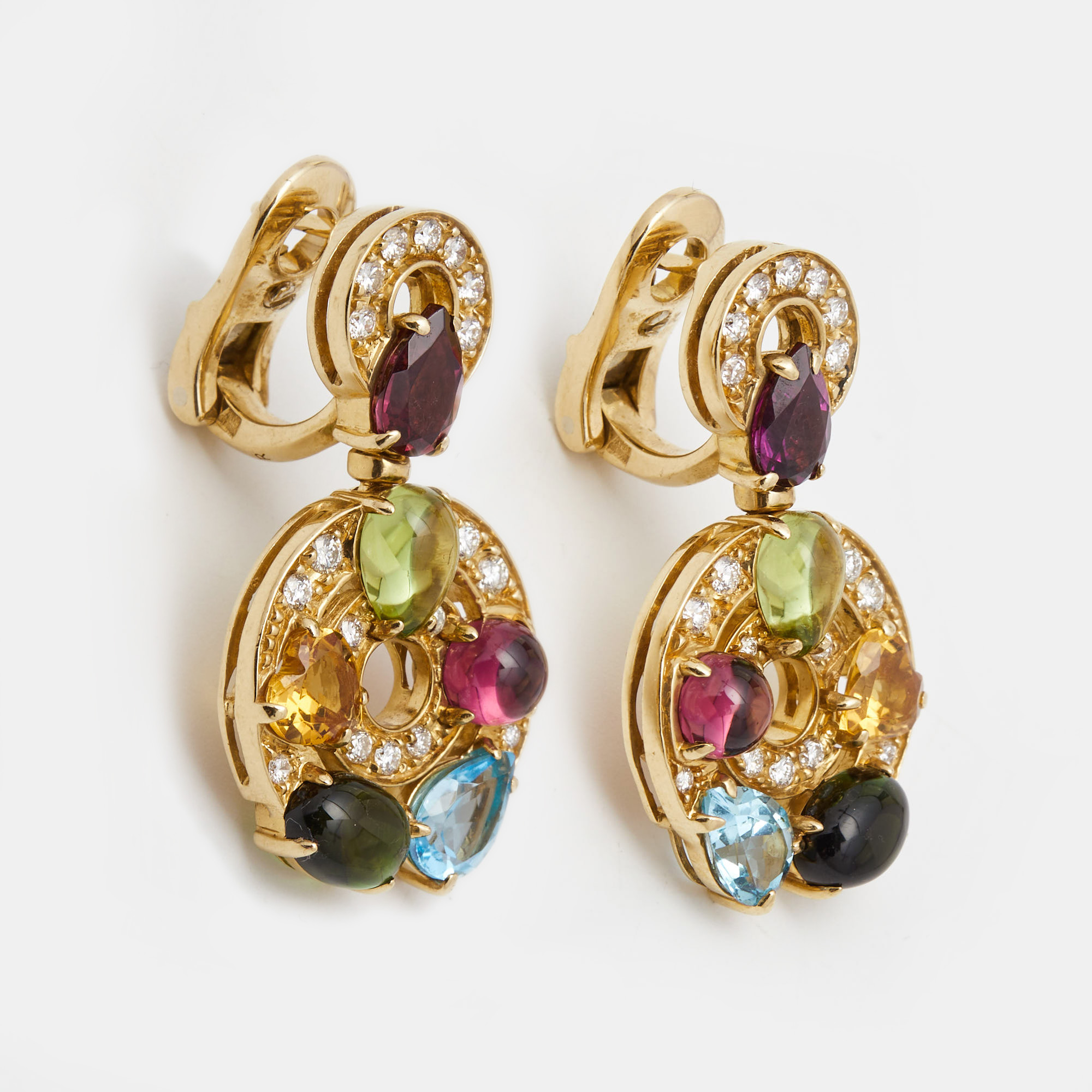 

Bvlgari Cerchi Multi Gemstones 18k Yellow Gold Earrings
