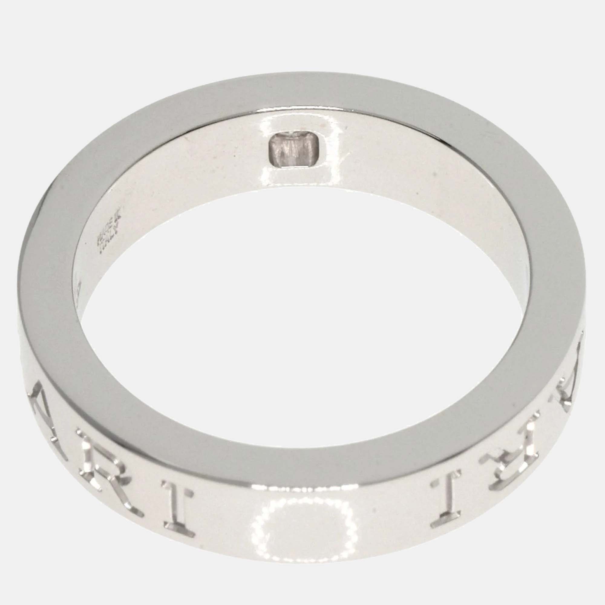 

Bvlgari 18K White Gold Diamond Ring EU 47