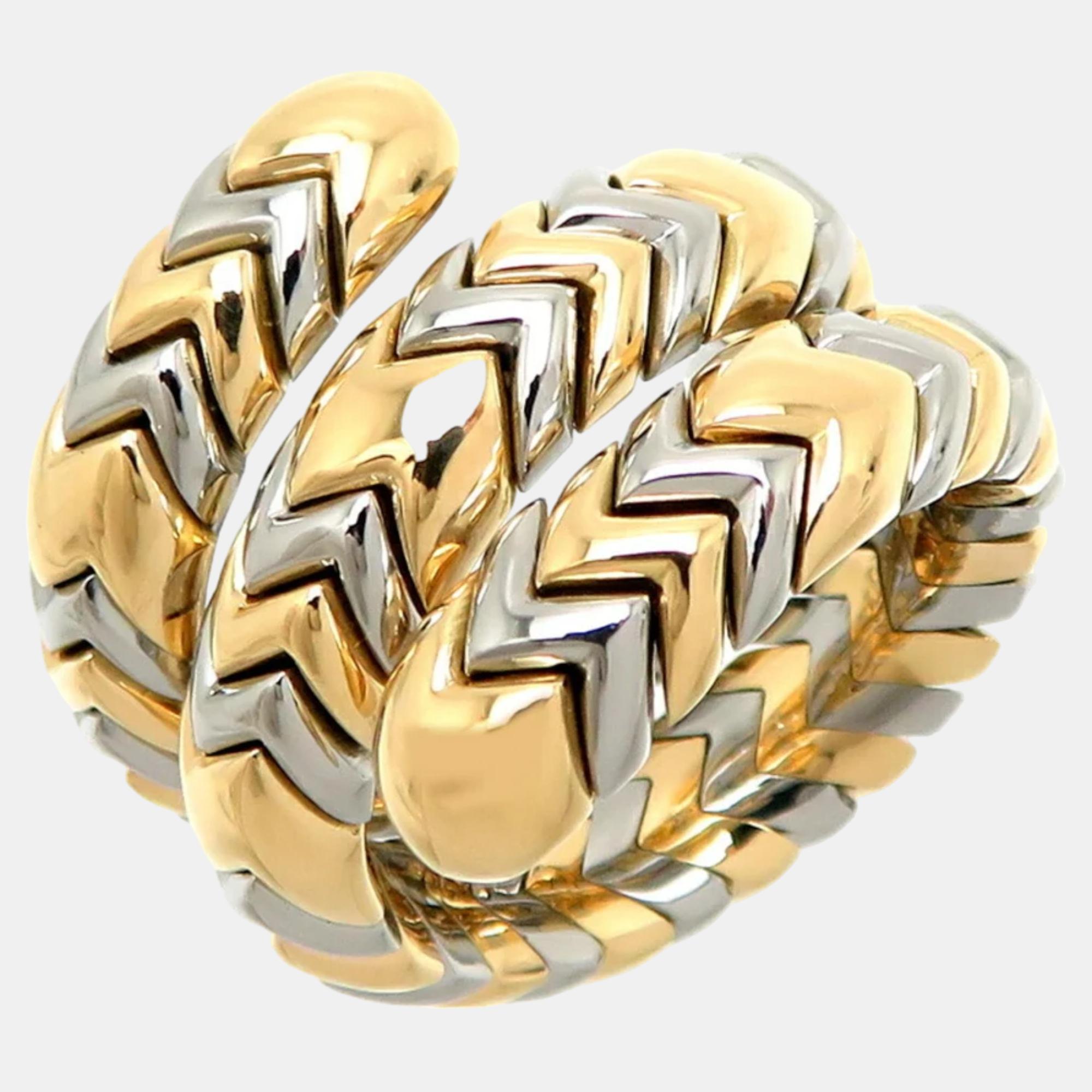 

Bvlgari serpenti spiga 18K Yellow Gold Stainless Steel RIng EU 48