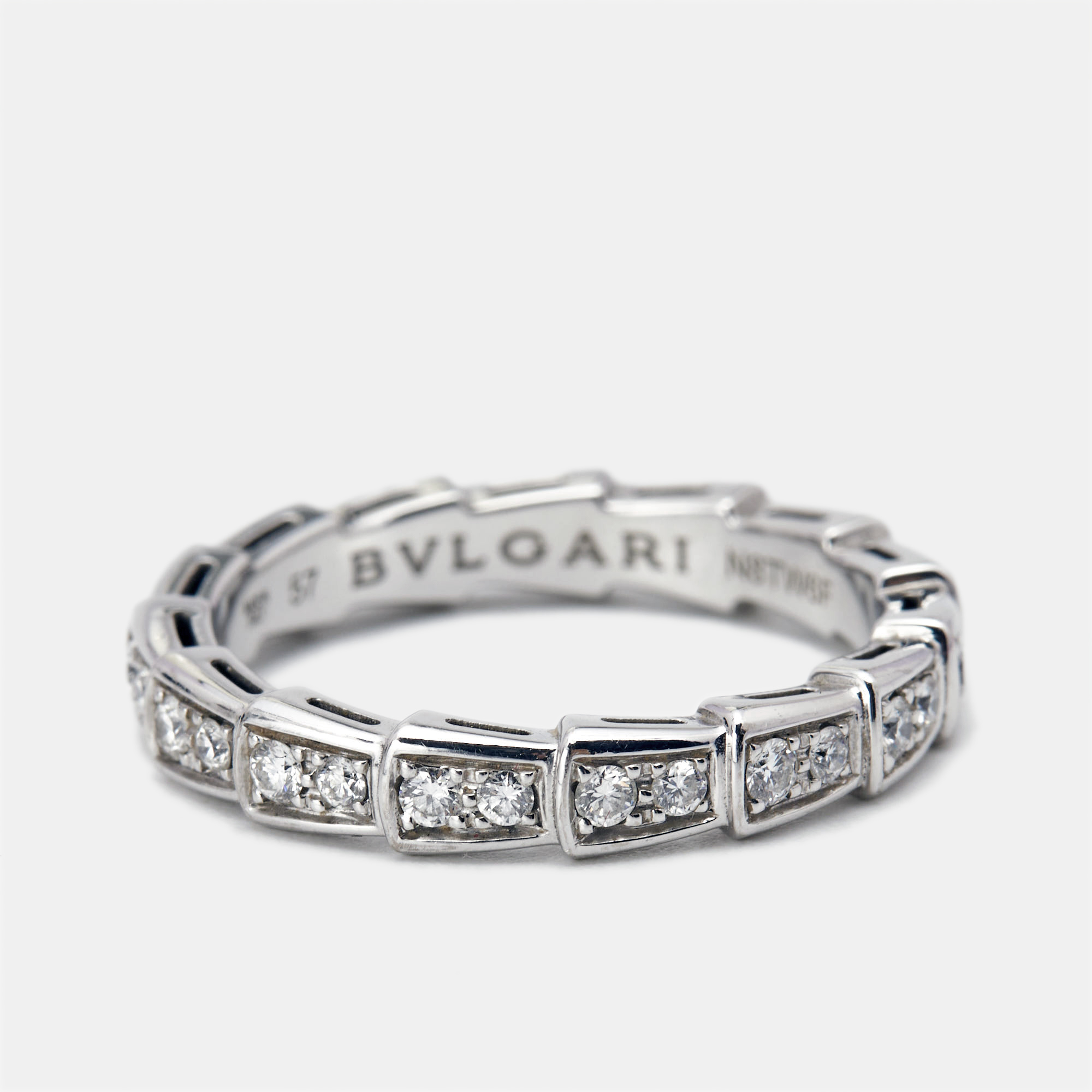 

Bvlgari Serpenti Viper Diamonds 18k White Gold Ring Size