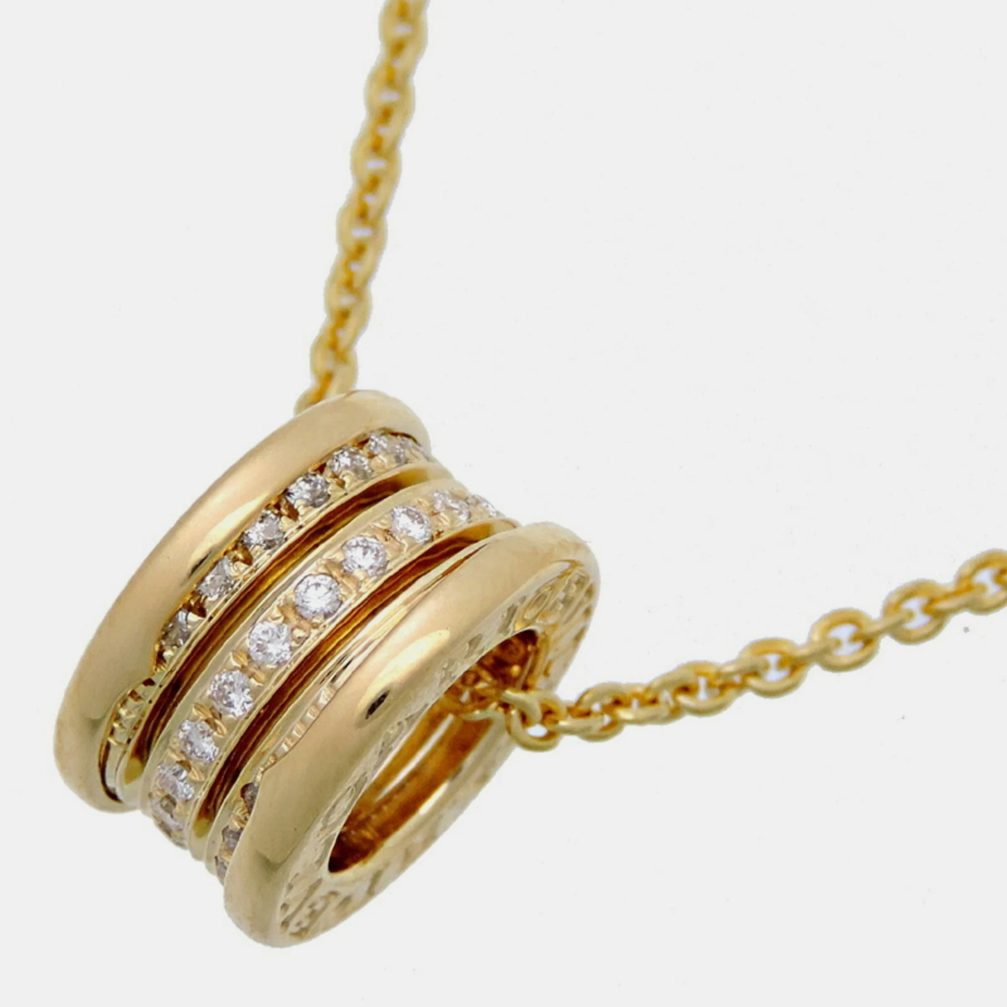 Pre-owned Bvlgari B.zero1 18k Yellow Gold Diamond Necklace