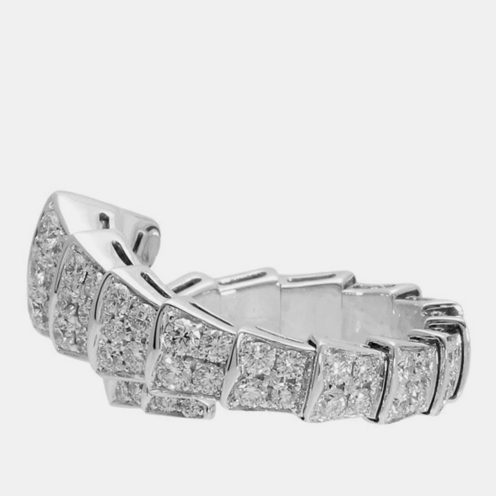 

Bvlgari Serpenti viper  18K White Gold Diamond Ring Size