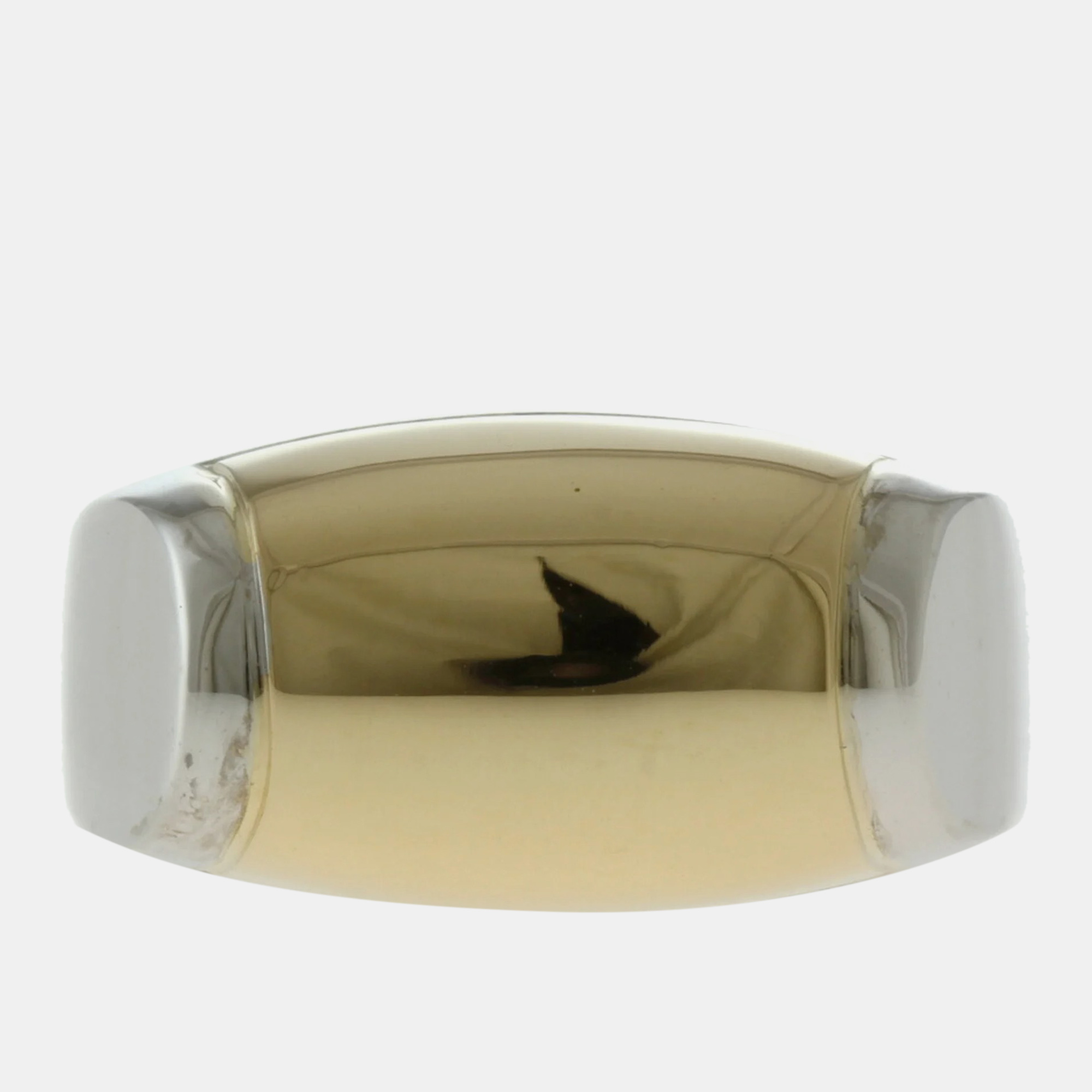 

Bvlgari 18K White and Yellow Gold Tronchetto Ring EU 65