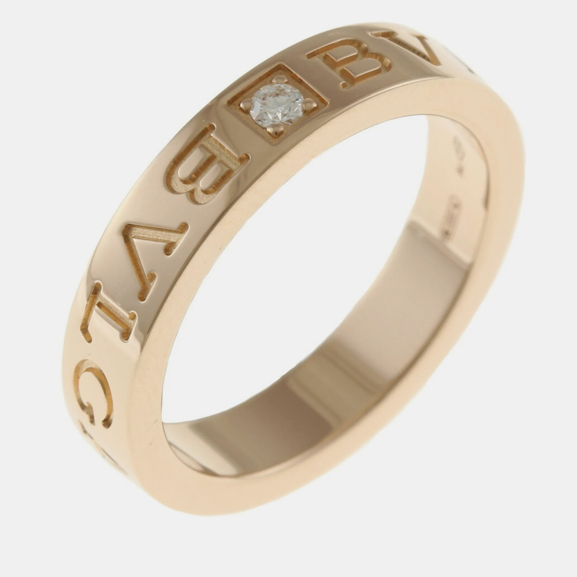 

Bvlgari 18K Rose Gold and Diamond B.Zero1 Band Ring EU 53