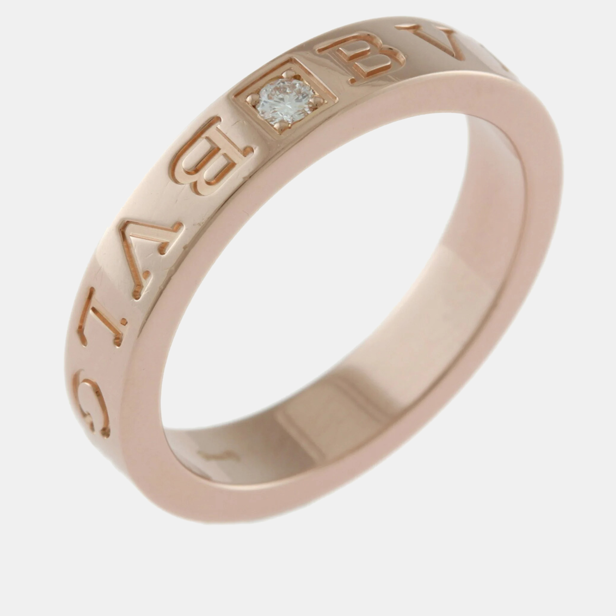 

Bvlgari 18K Rose Gold and Diamond B.zero1 Band Ring EU 55