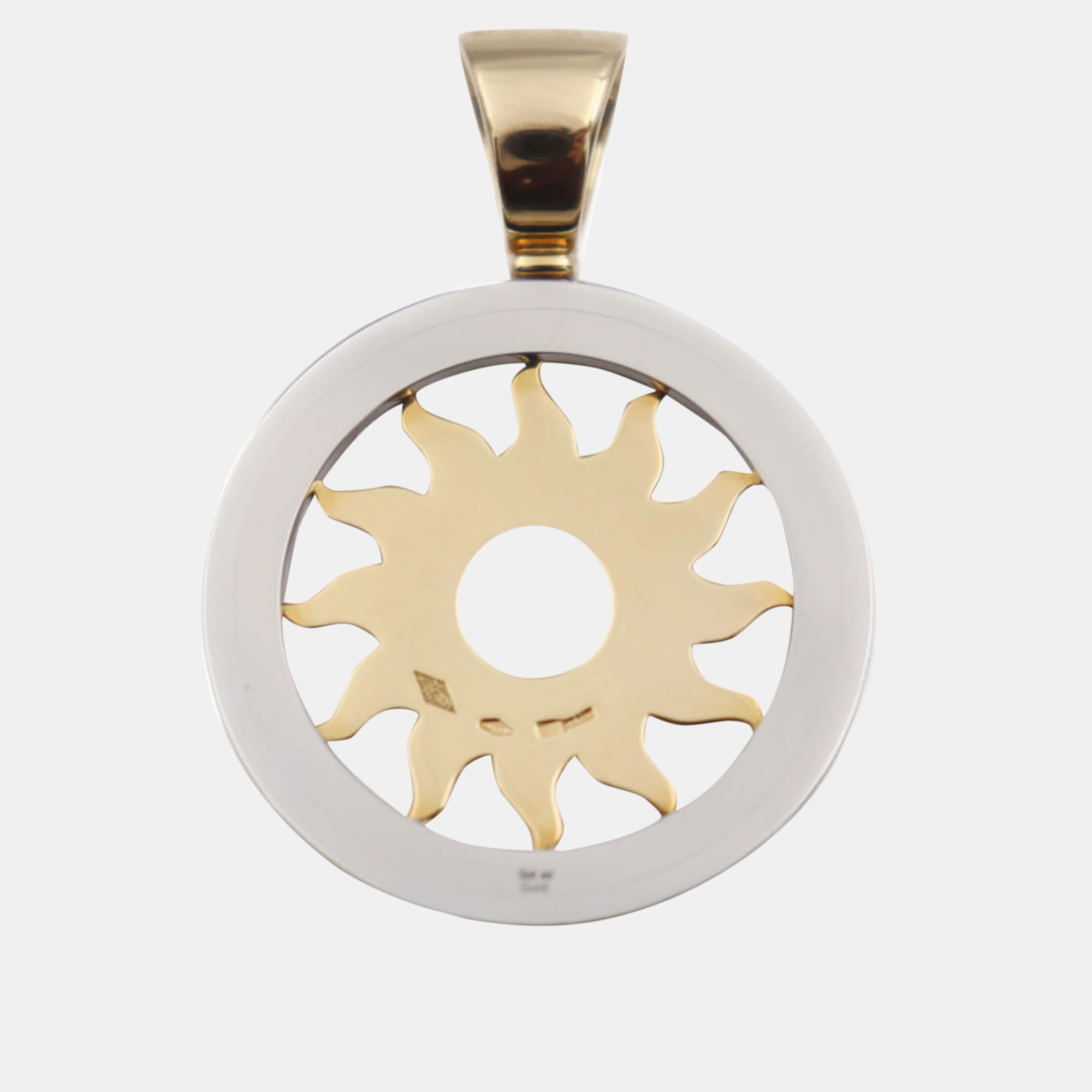 

Bvlgari 18K yellow Gold and Stainless Steel Tondo Sun Pendant Necklace