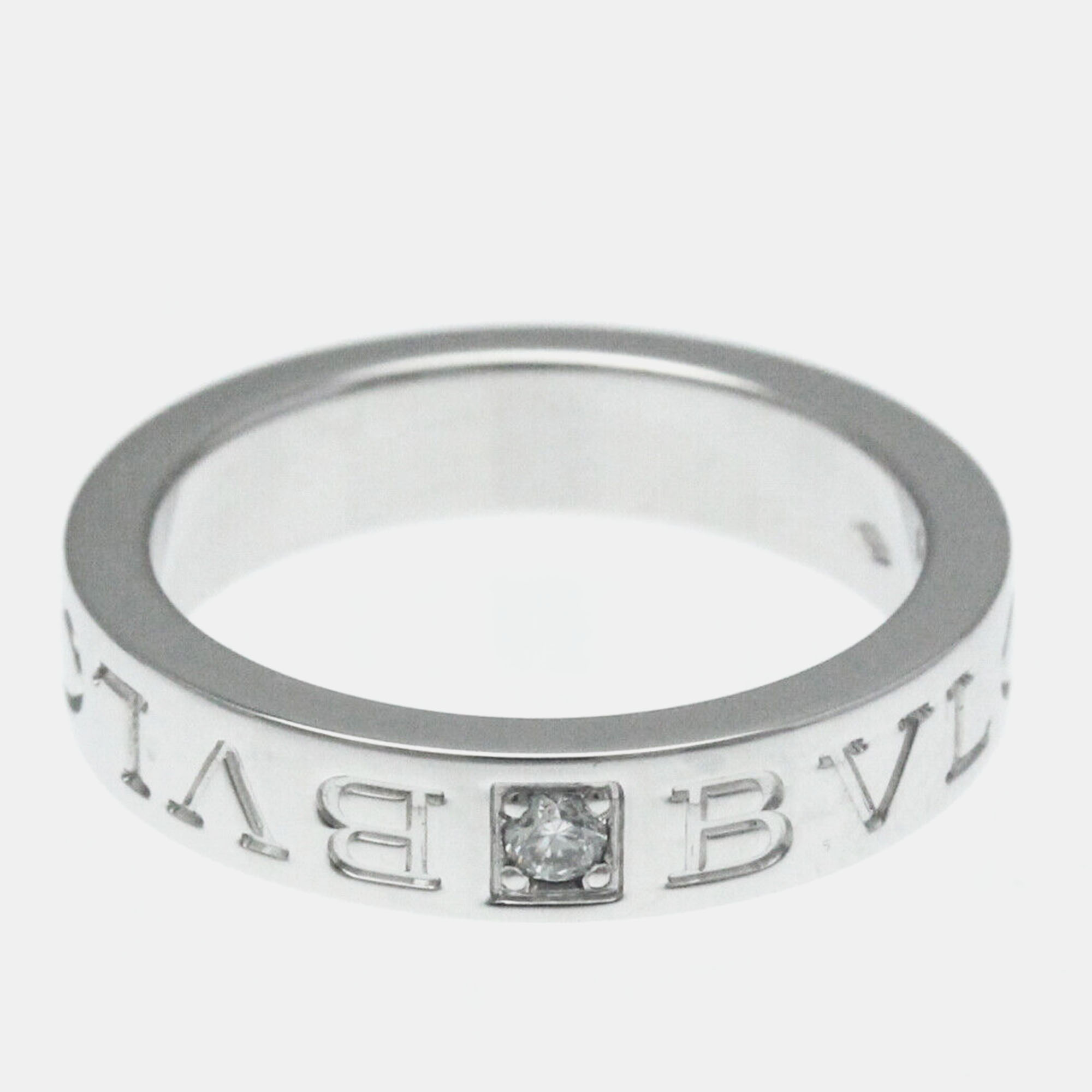 

Bvlgari 18K White Gold and Diamond Bvlgari Bvlgari Band Ring EU 52
