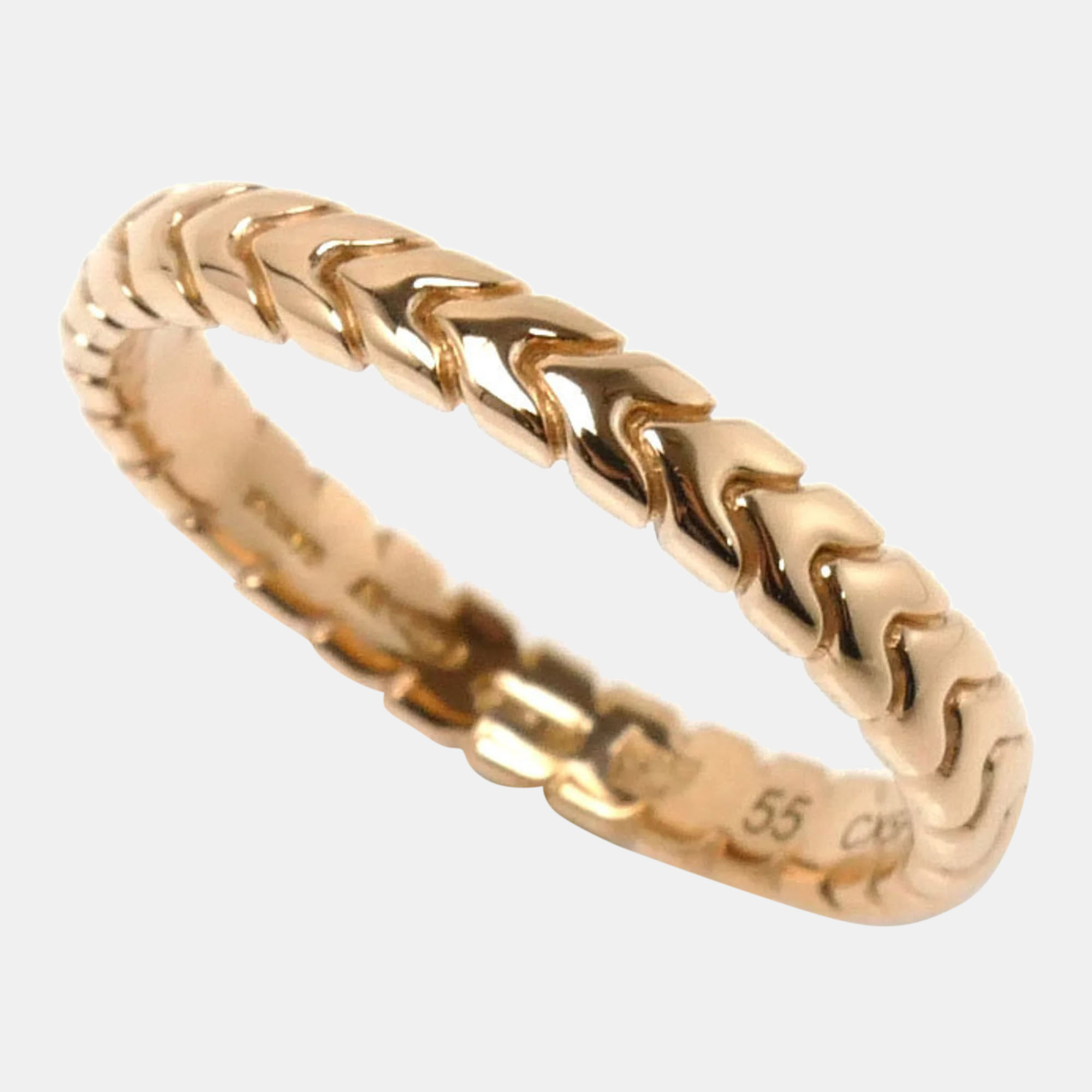 

Bvlgari 18K Rose Gold Spiga Band Ring EU 55