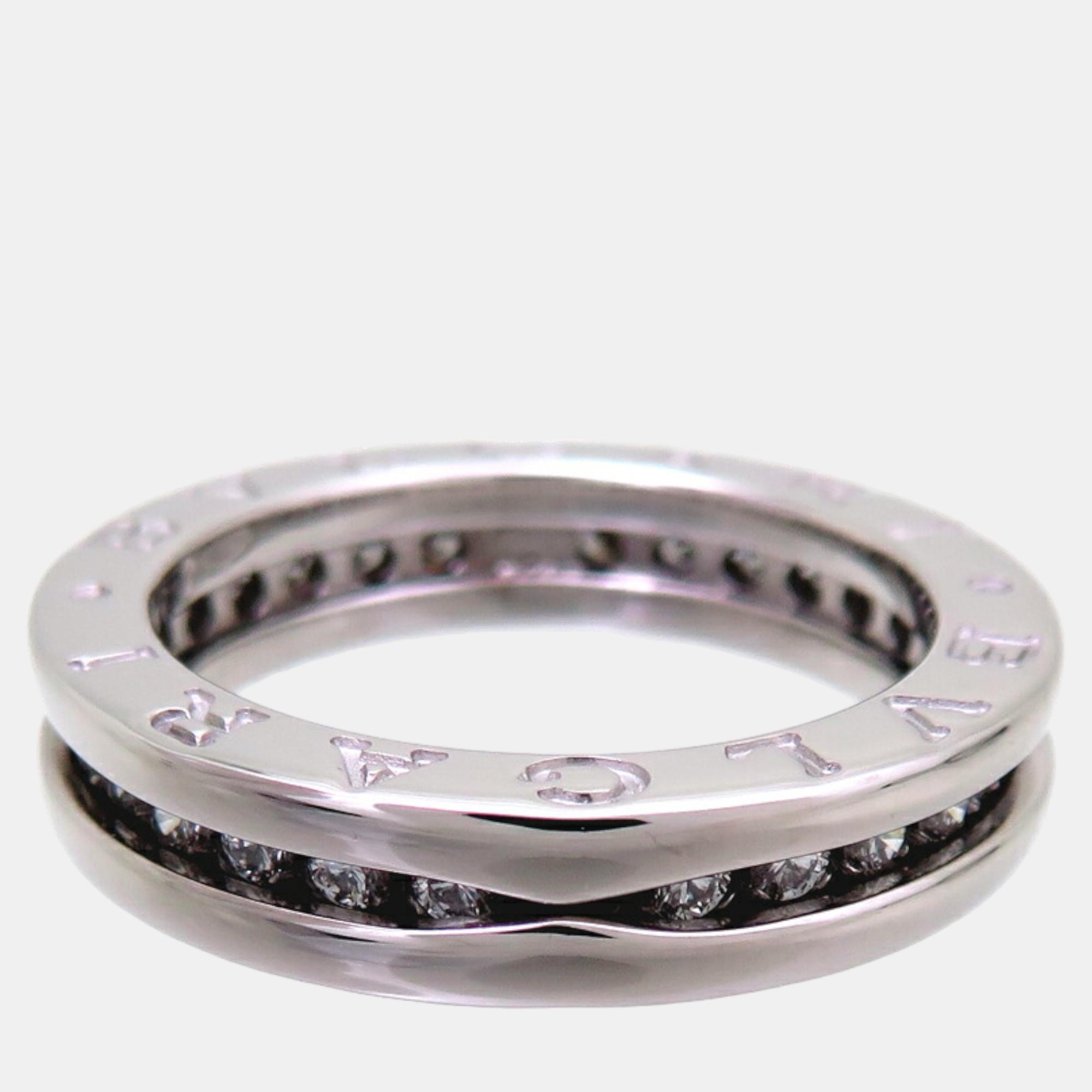 

Bvlgari 18K White Gold, Diamond B.Zero1 Band Ring EU 46
