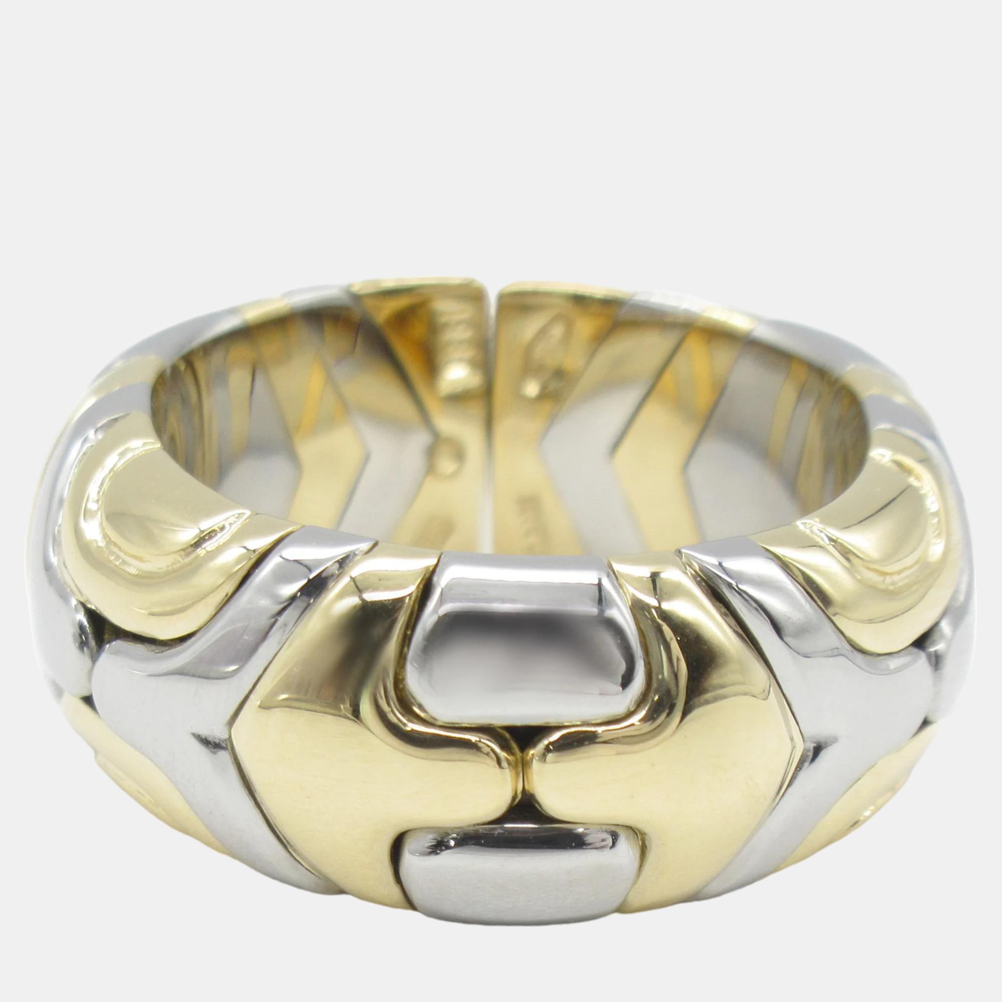 

Bvlgari 18K Yellow Gold Two-Tone Parentesi Band Ring EU 51