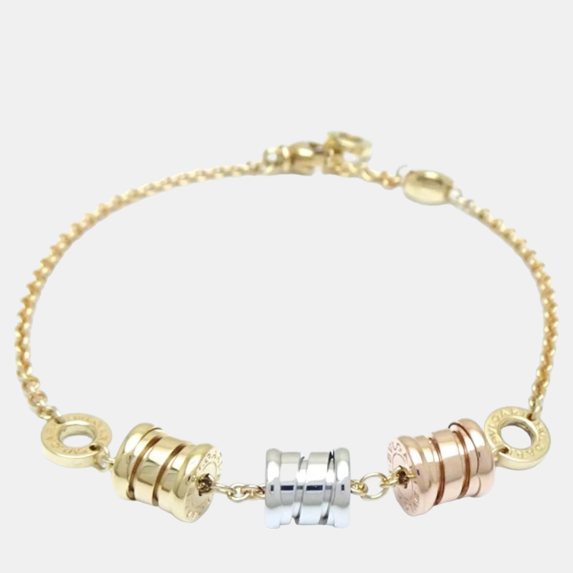 

Bvlgari 18K Yellow Gold, Rose Gold and White Gold B.Zero1 Tricolor Station Bracelet