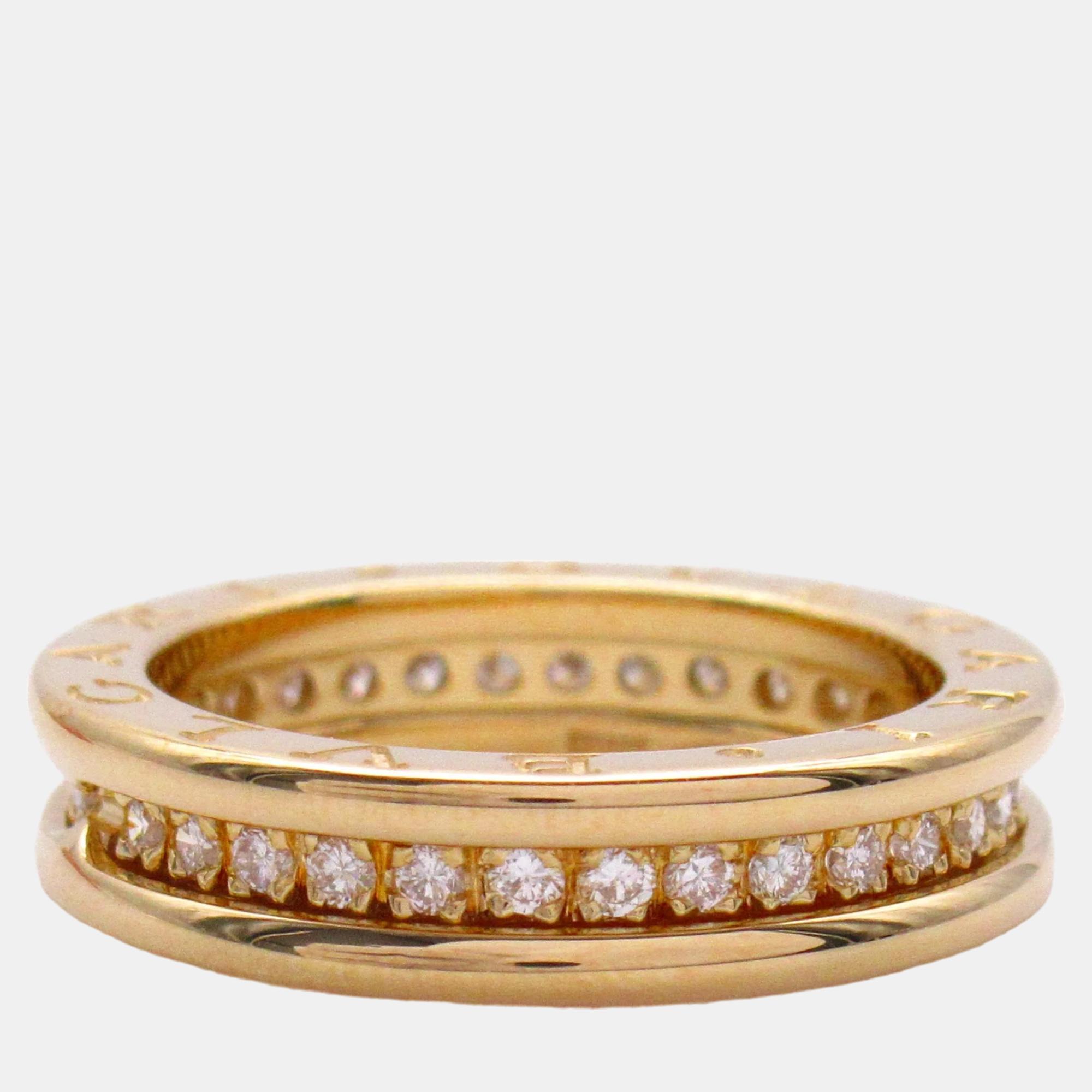 

Bvlgari 18K Yellow Gold and Diamond B.Zero1 Band Ring EU 52