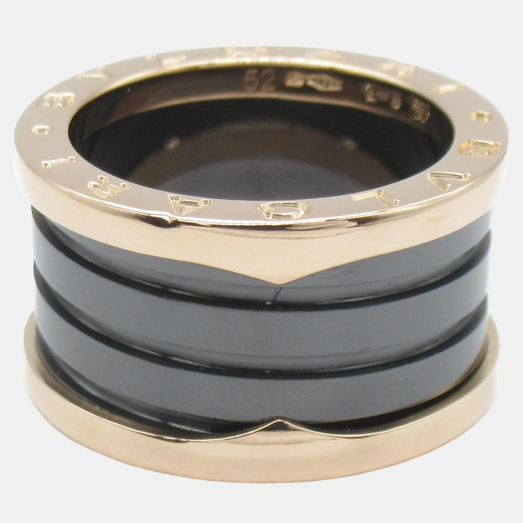 

Bvlgari 18K Rose Gold and Ceramic B.Zero1 Band Ring EU 52