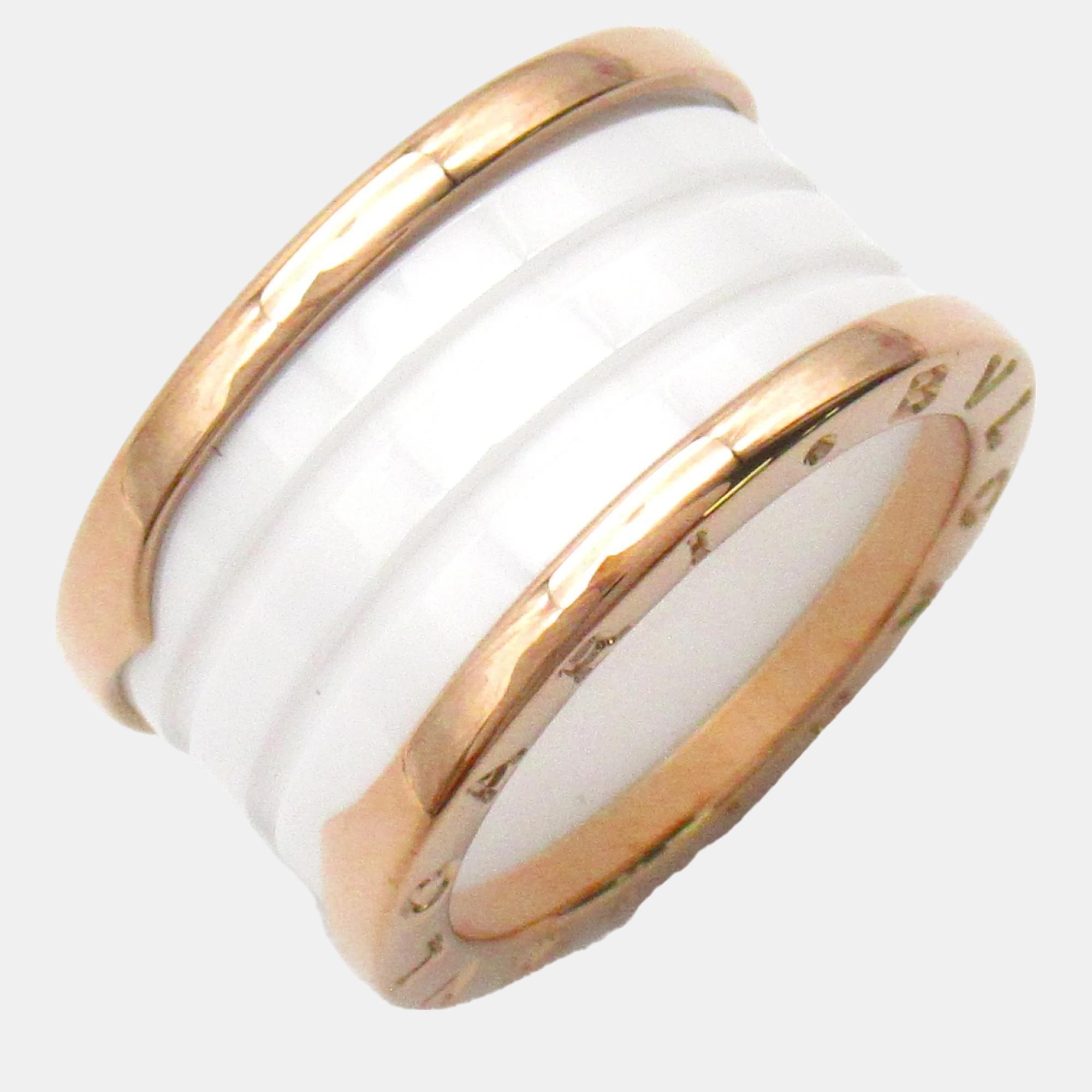 

Bvlgari 18K Rose Gold and Ceramic B.Zero1 Band Ring EU 54