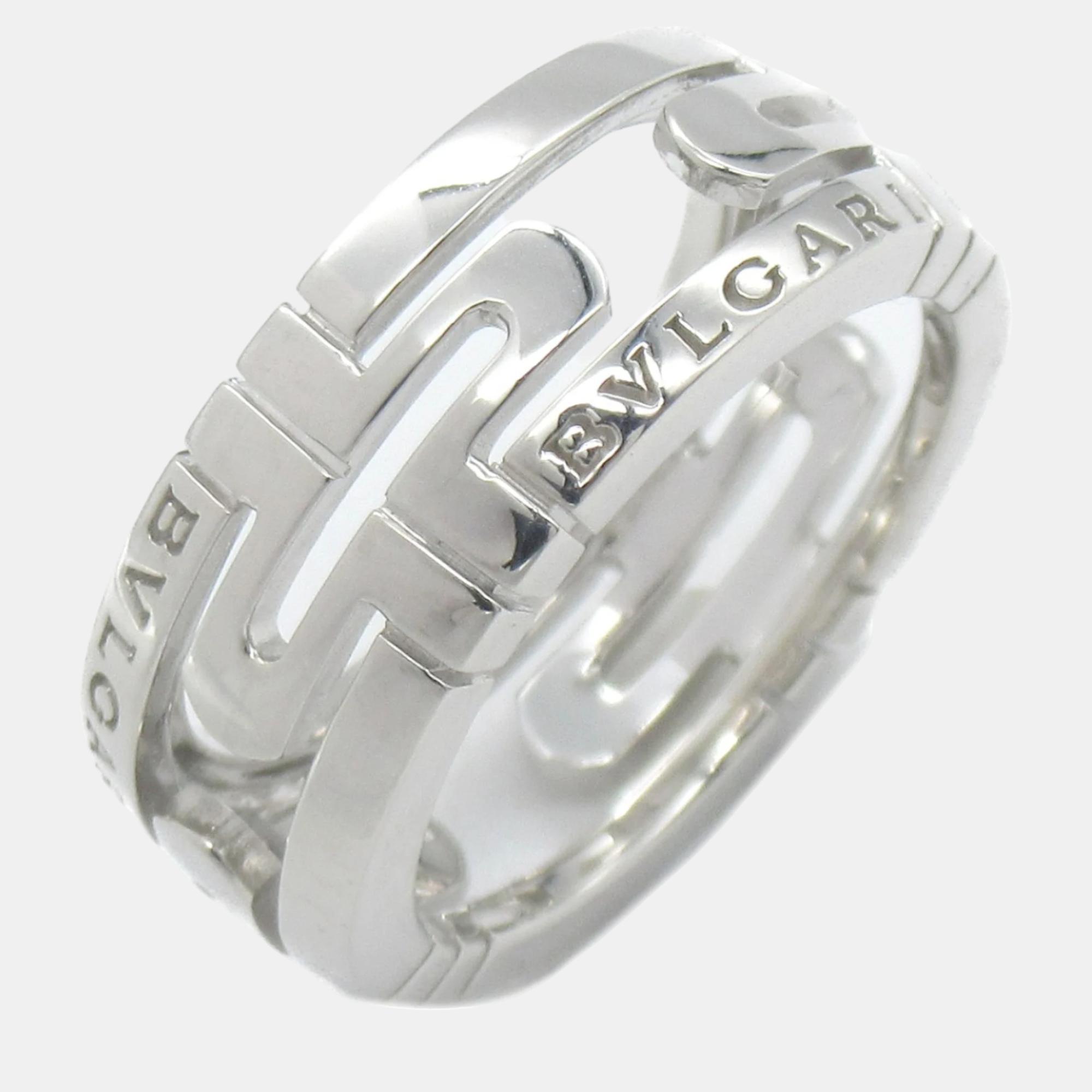 

Bvlgari 18K White Gold Parentesi Band Ring EU 51