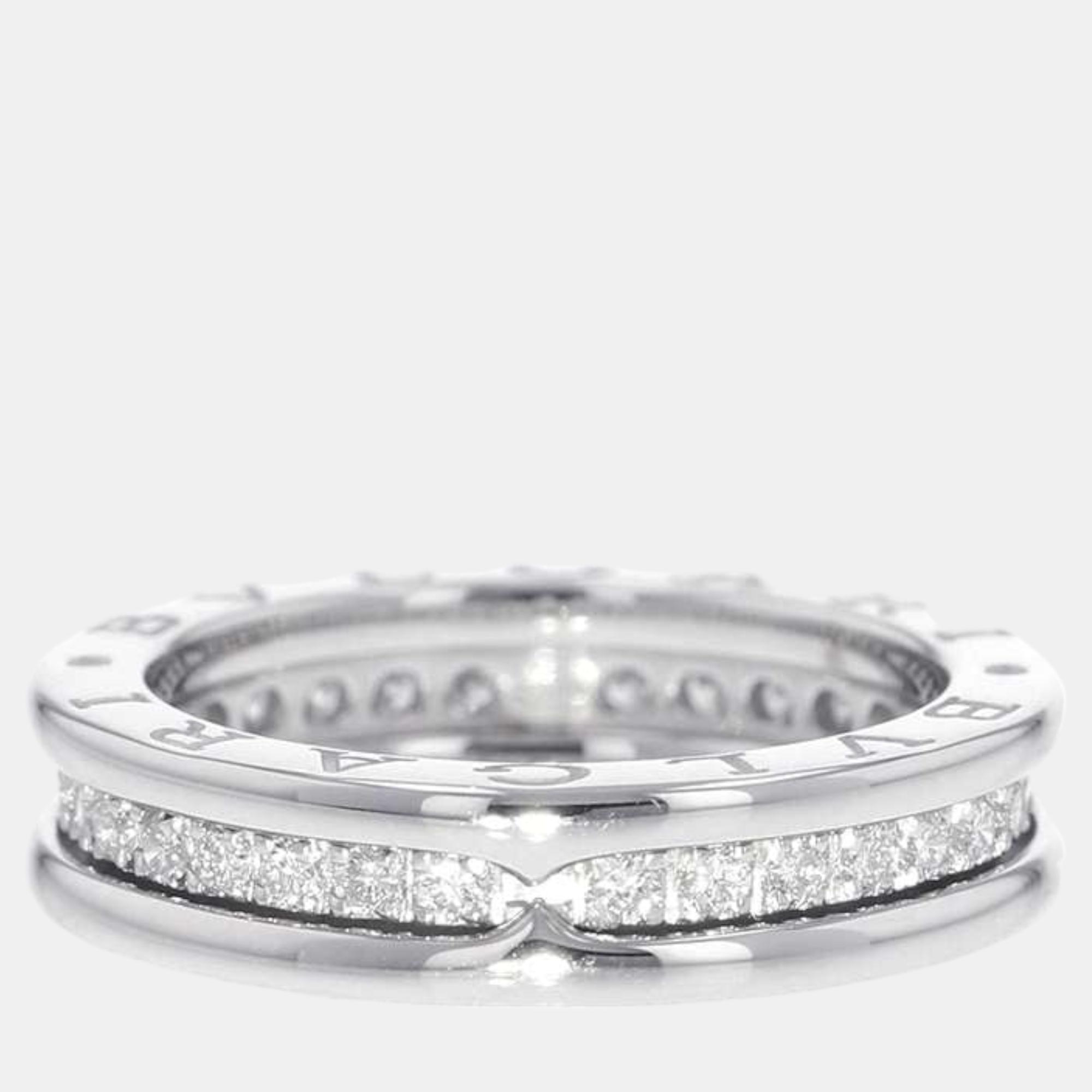 

Bvlgari 18K White Gold and Diamond B.Zero1 Band Ring EU 50
