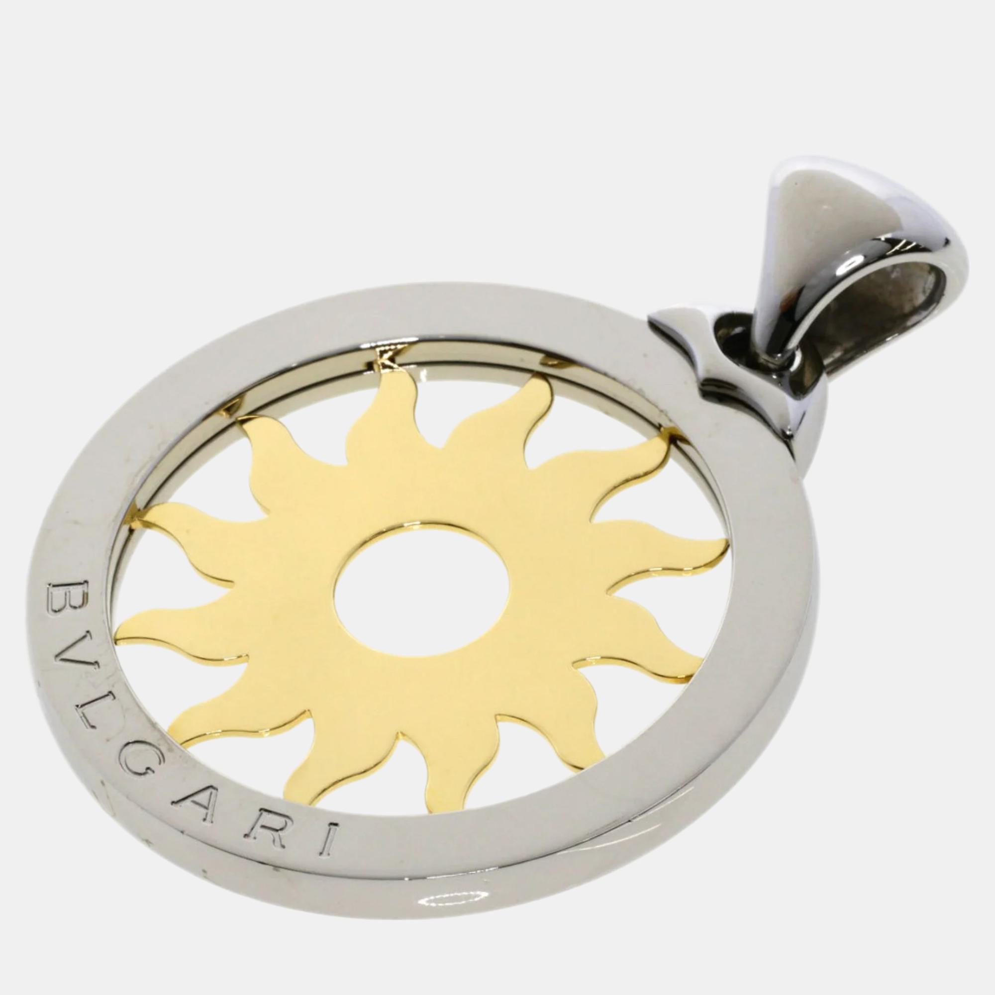 

Bvlgari Stainless Steel and 18K Yellow Gold Two-Tone Sun Tondo Pendant