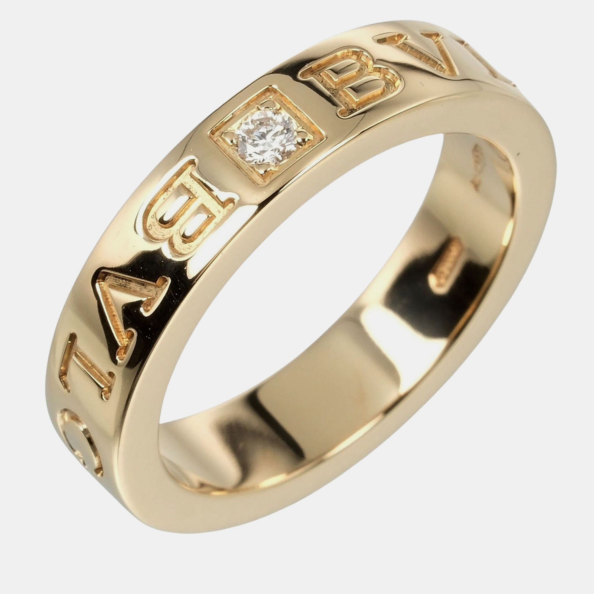 18K Yellow And Diamond Band Ring EU
