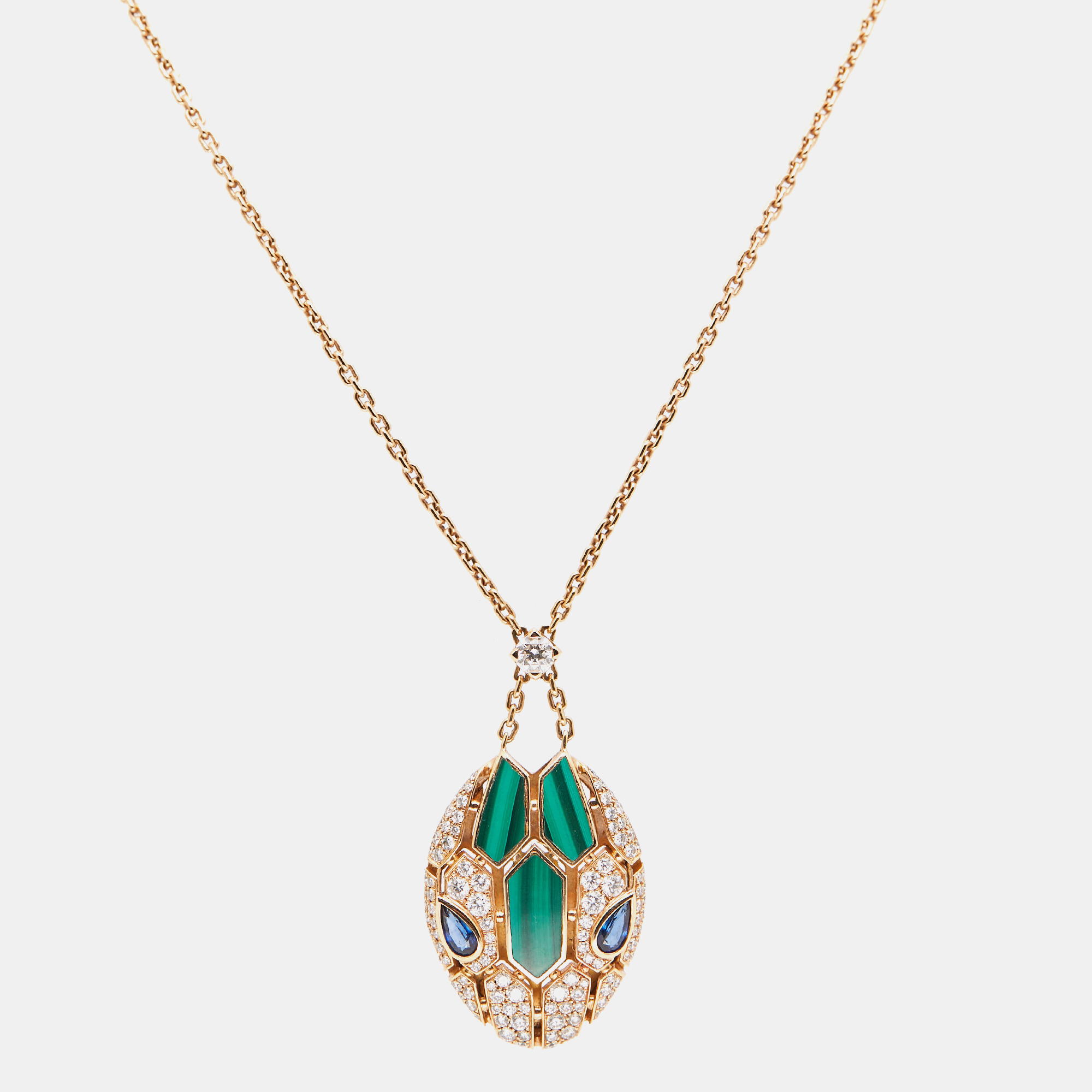 Pre-owned Bvlgari Serpenti Seduttori Multi Gemstone 18k Rose Gold Necklace