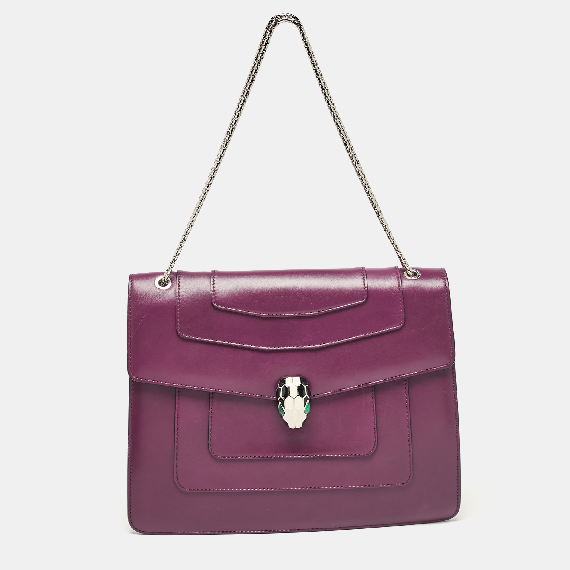 

Bvlgari Purple Leather  Serpenti Forever Shoulder Bag