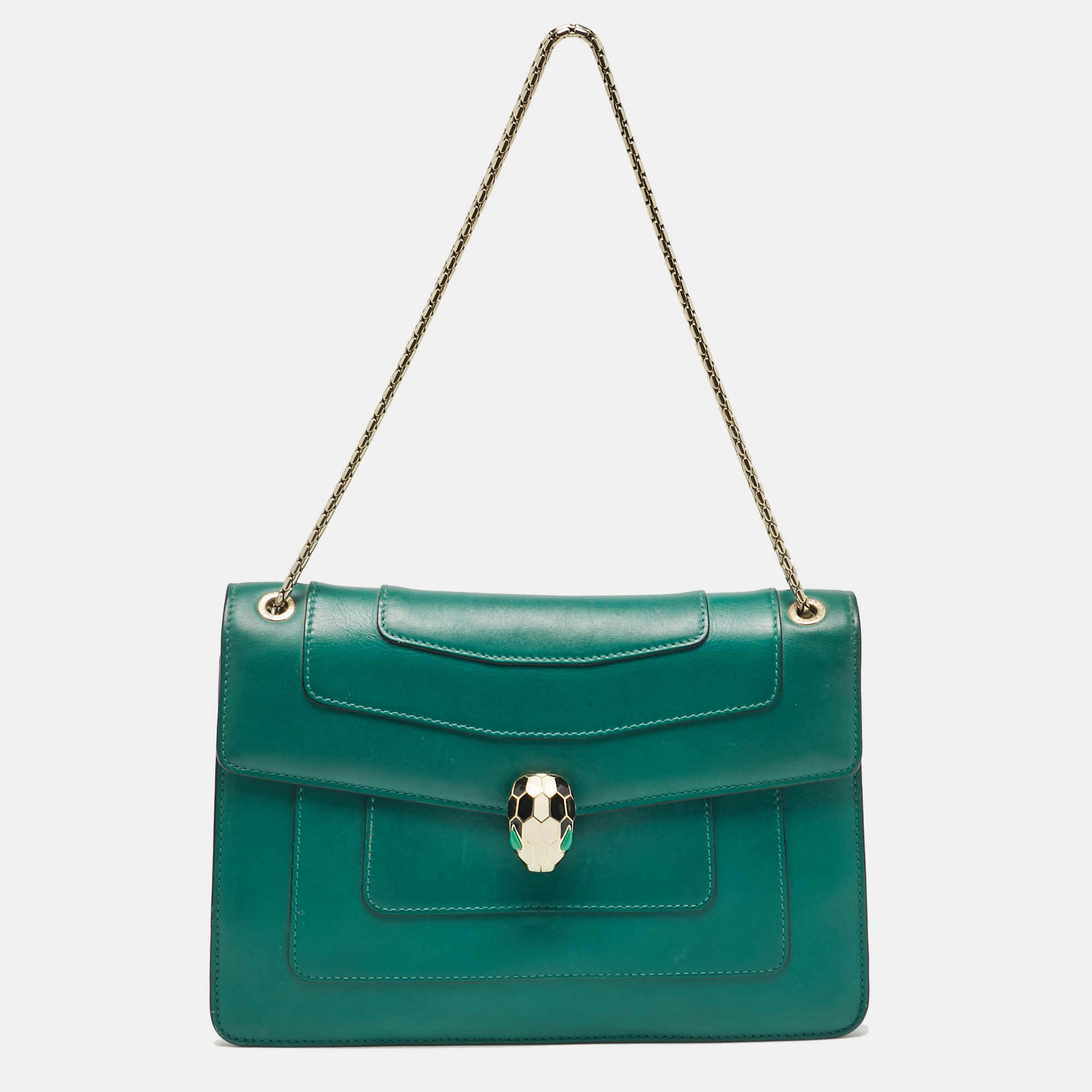 

Bvlgari Green Leather  Serpenti Forever Shoulder Bag