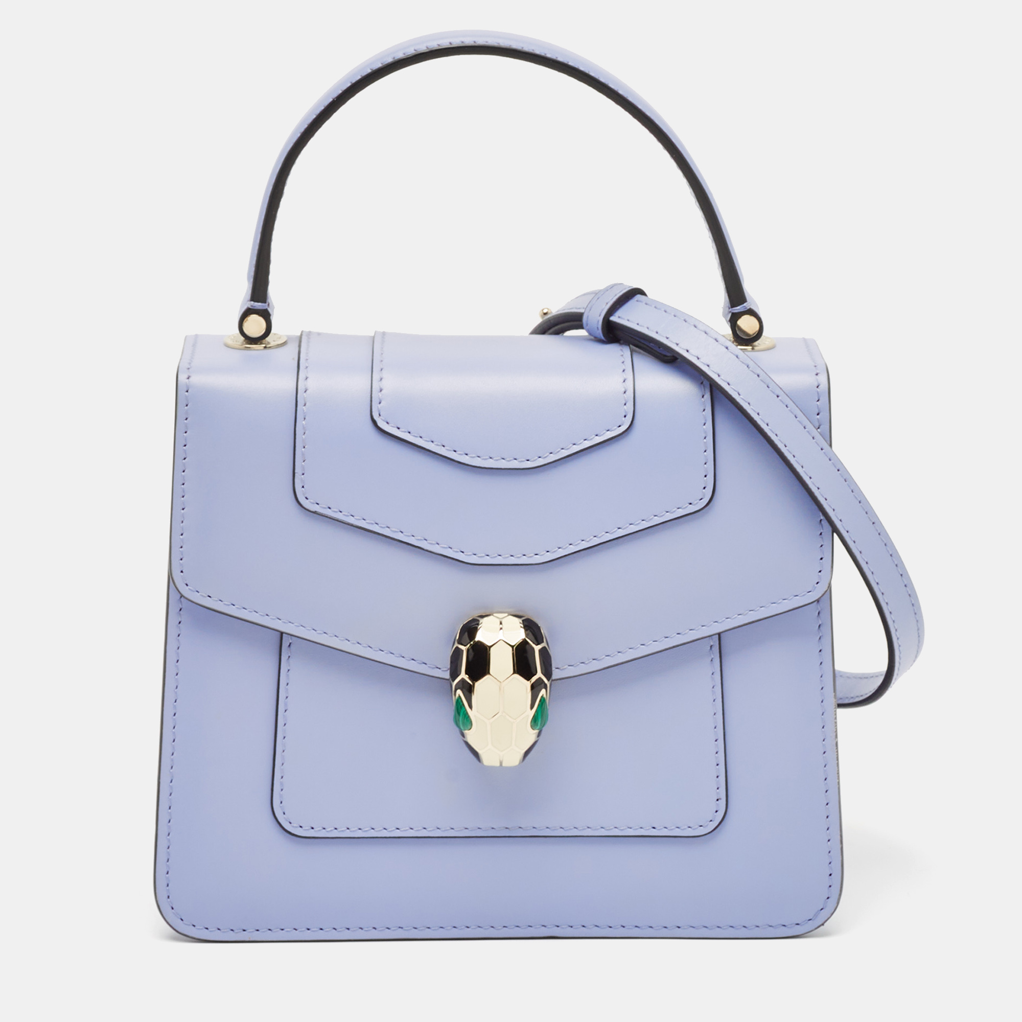 

Bvlgari Light Blue Leather  Serpenti Forever Top Handle Bag