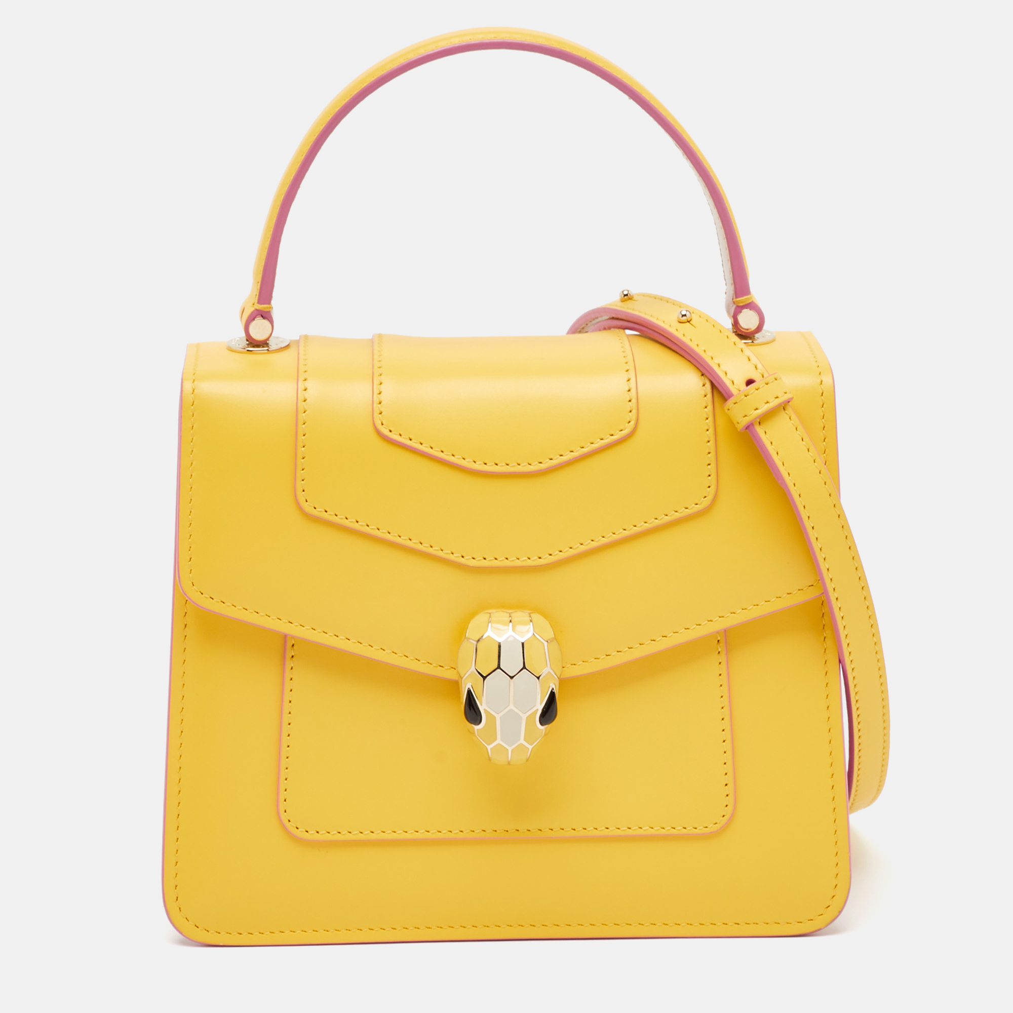 

Bvlgari Yellow Leather  Serpenti Forever Top Handle Bag