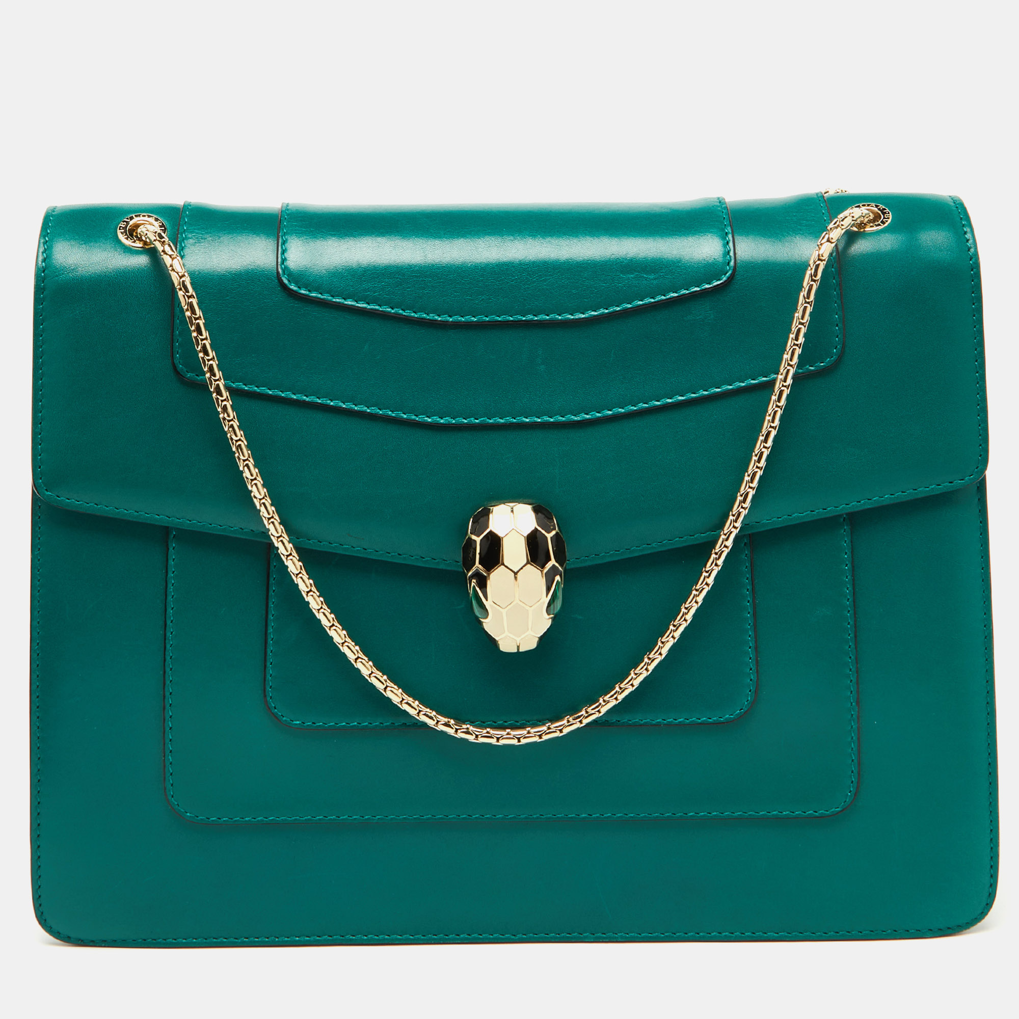 

Bvlgari Green Leather  Serpenti Forever Shoulder Bag