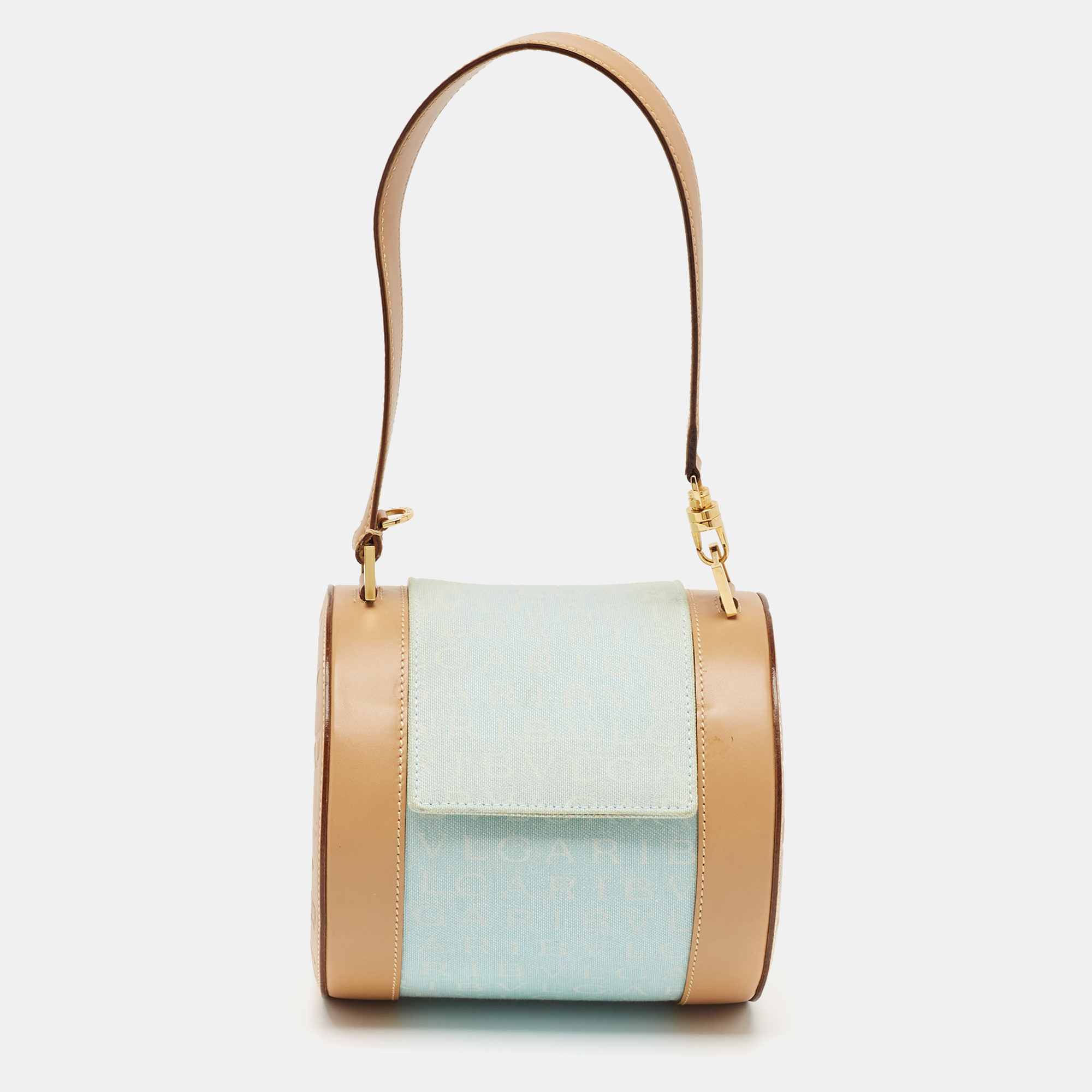 

Bvlgari Tan/Light Blue Fabric B.Zero1 Shoulder Bag