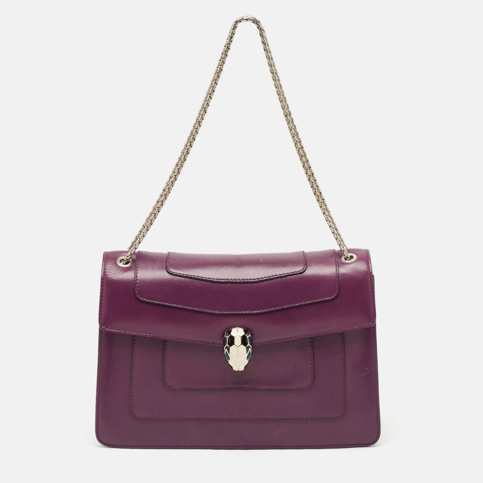 

Bvlgari Purple Leather  Serpenti Forever Shoulder Bag