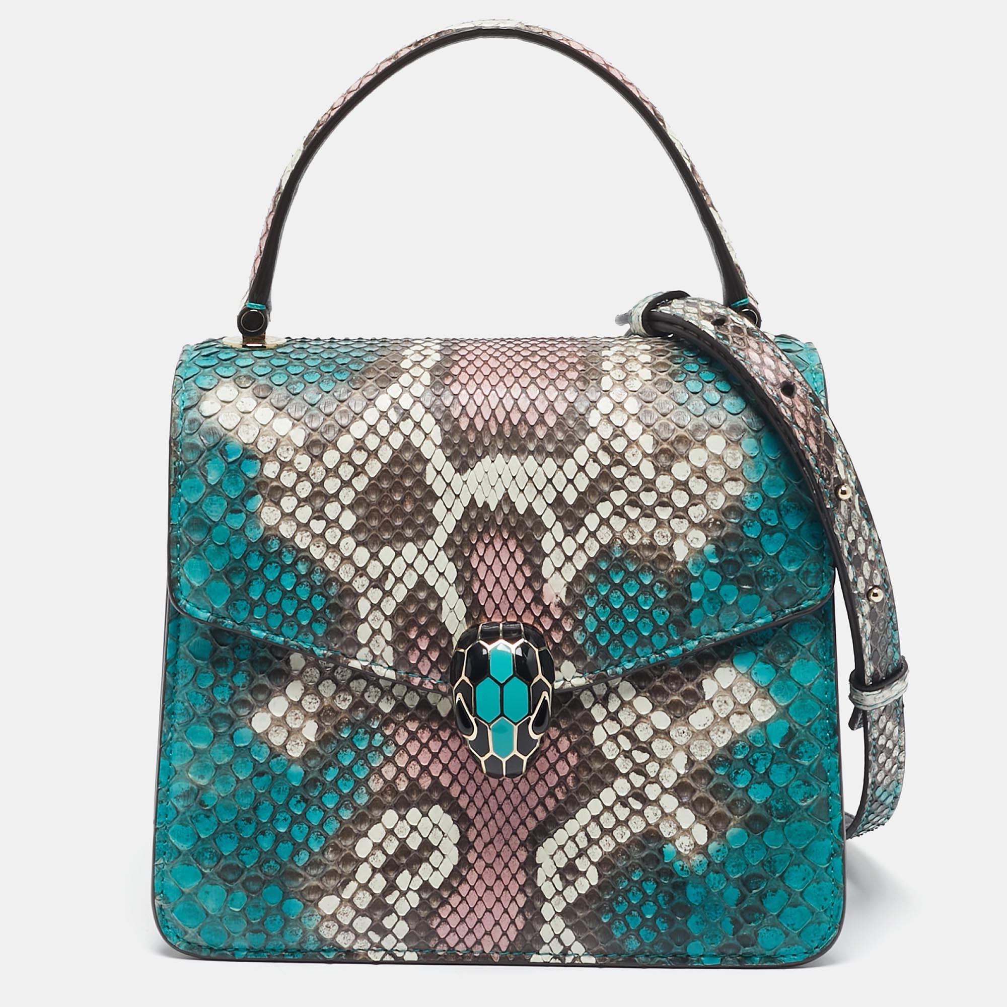 

Bvlgari Multicolor Python Small Serpenti Forever Top Handle Bag