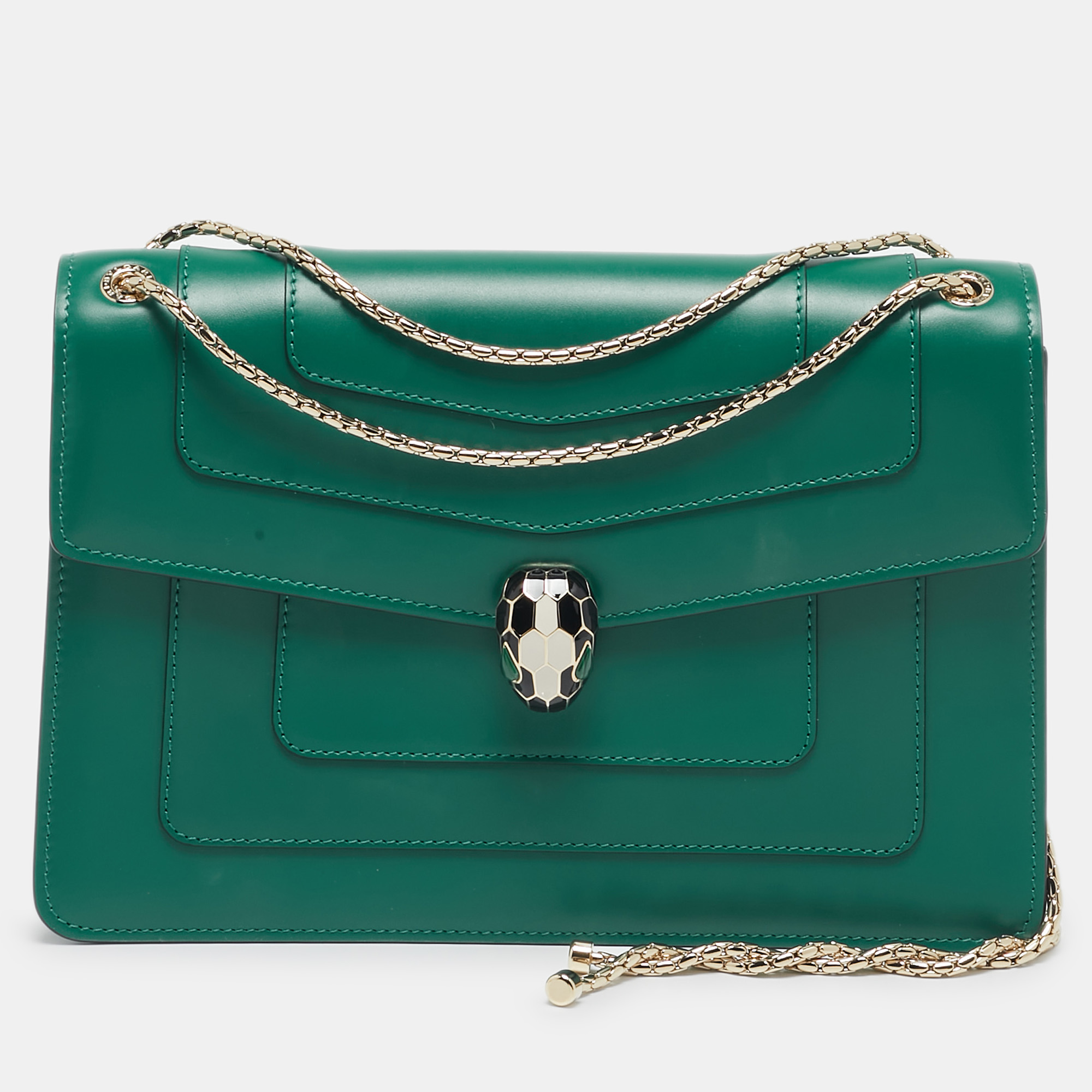 

Bvlgari Green Leather  Serpenti Forever Shoulder Bag