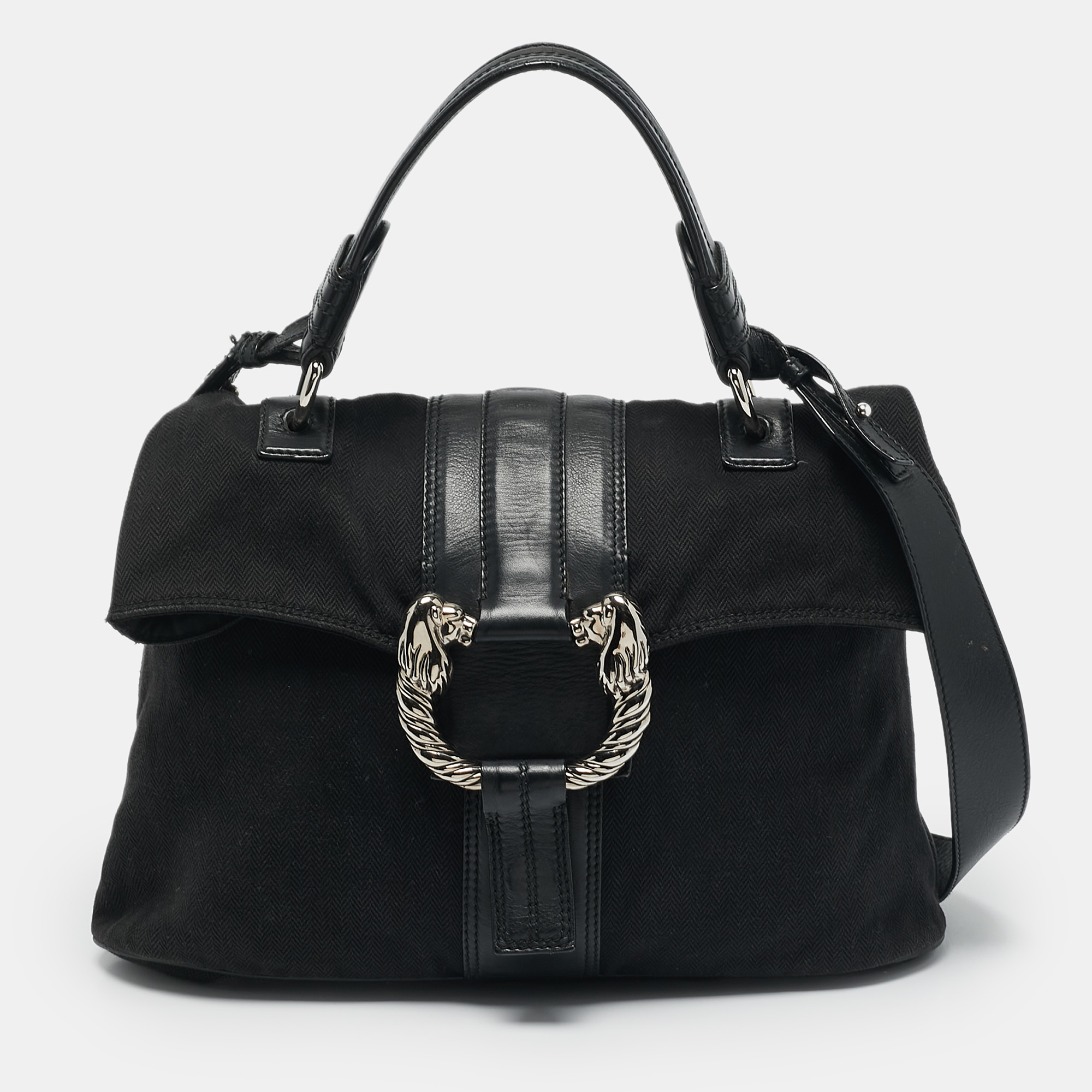 

Bvlgari Black Canvas and Leather Leoni Shoulder Bag