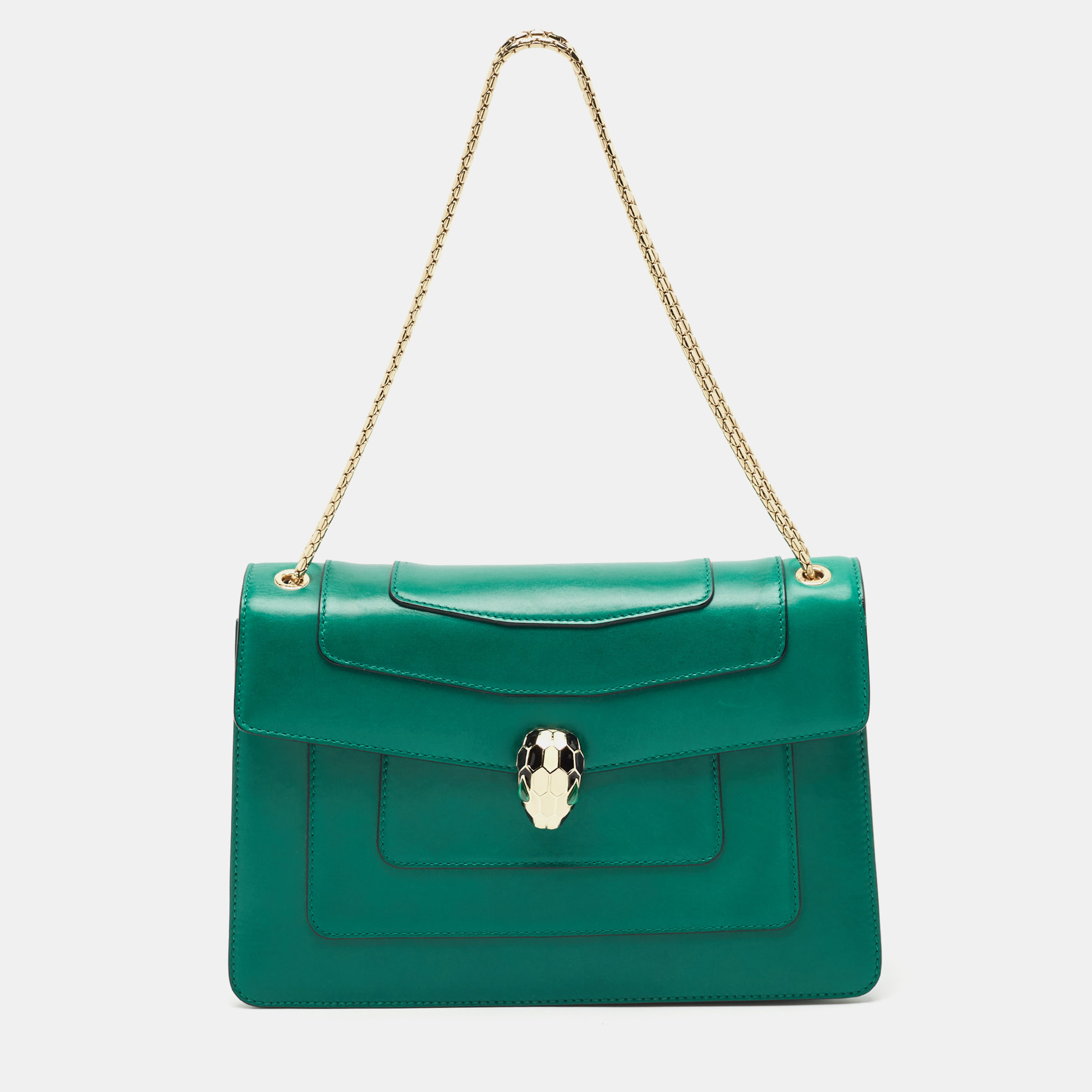 

Bvlgari Green Leather  Serpenti Forever Shoulder Bag
