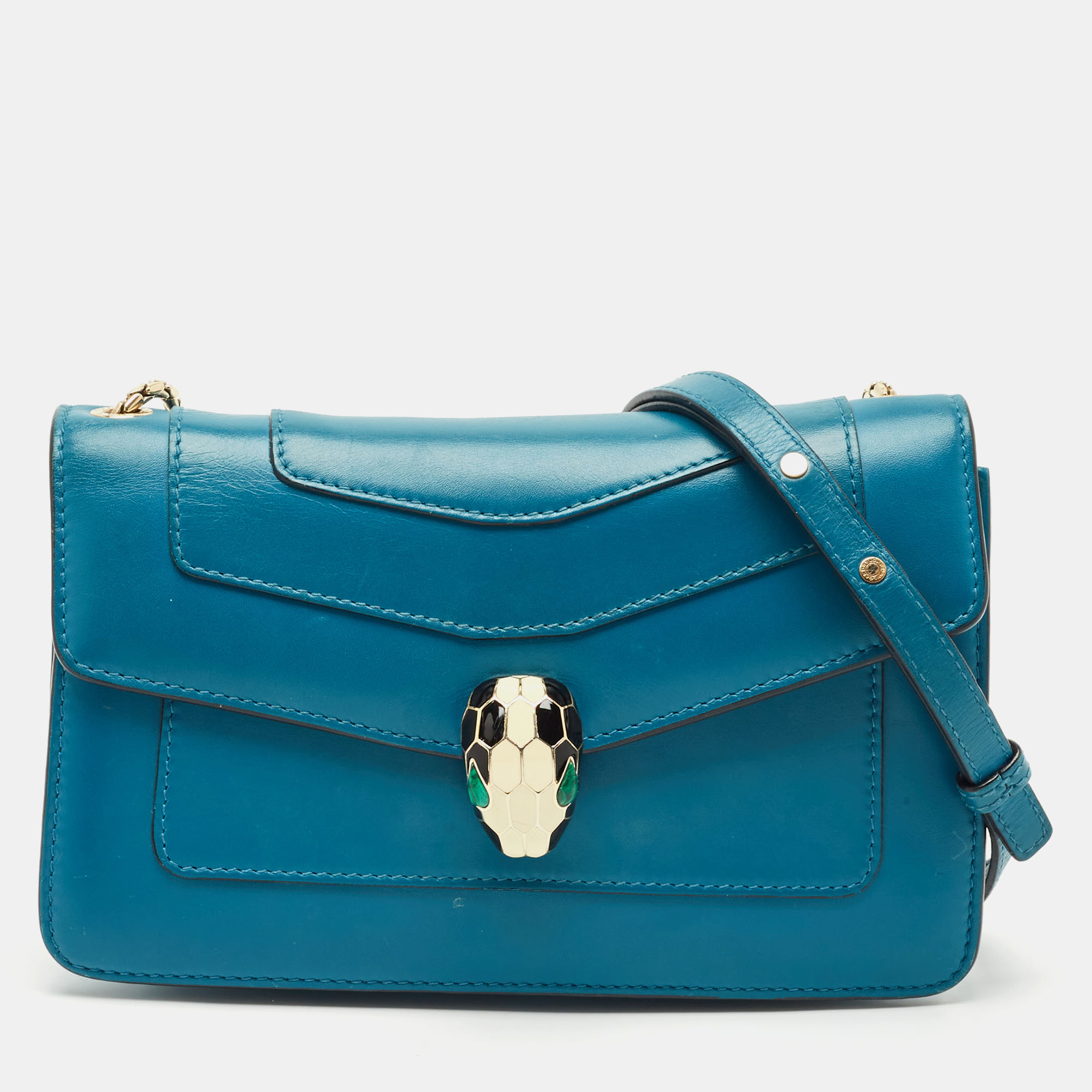 

Bvlgari Blue Leather  Serpenti Forever Shoulder Bag