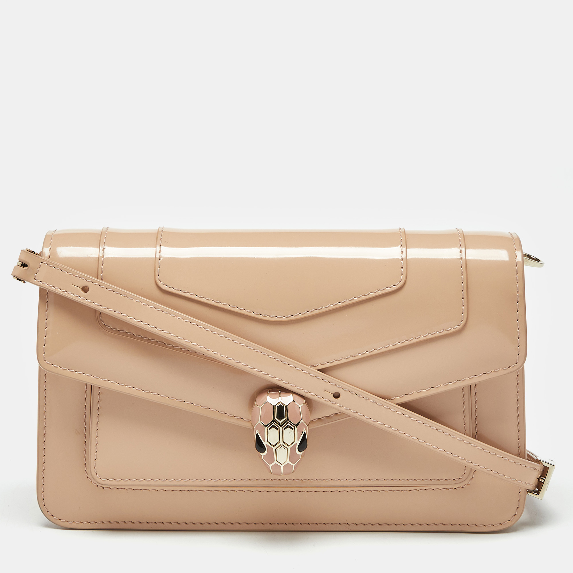 

Bvlgari Pink Brushed Leather Serpenti Forever East West Shoulder Bag