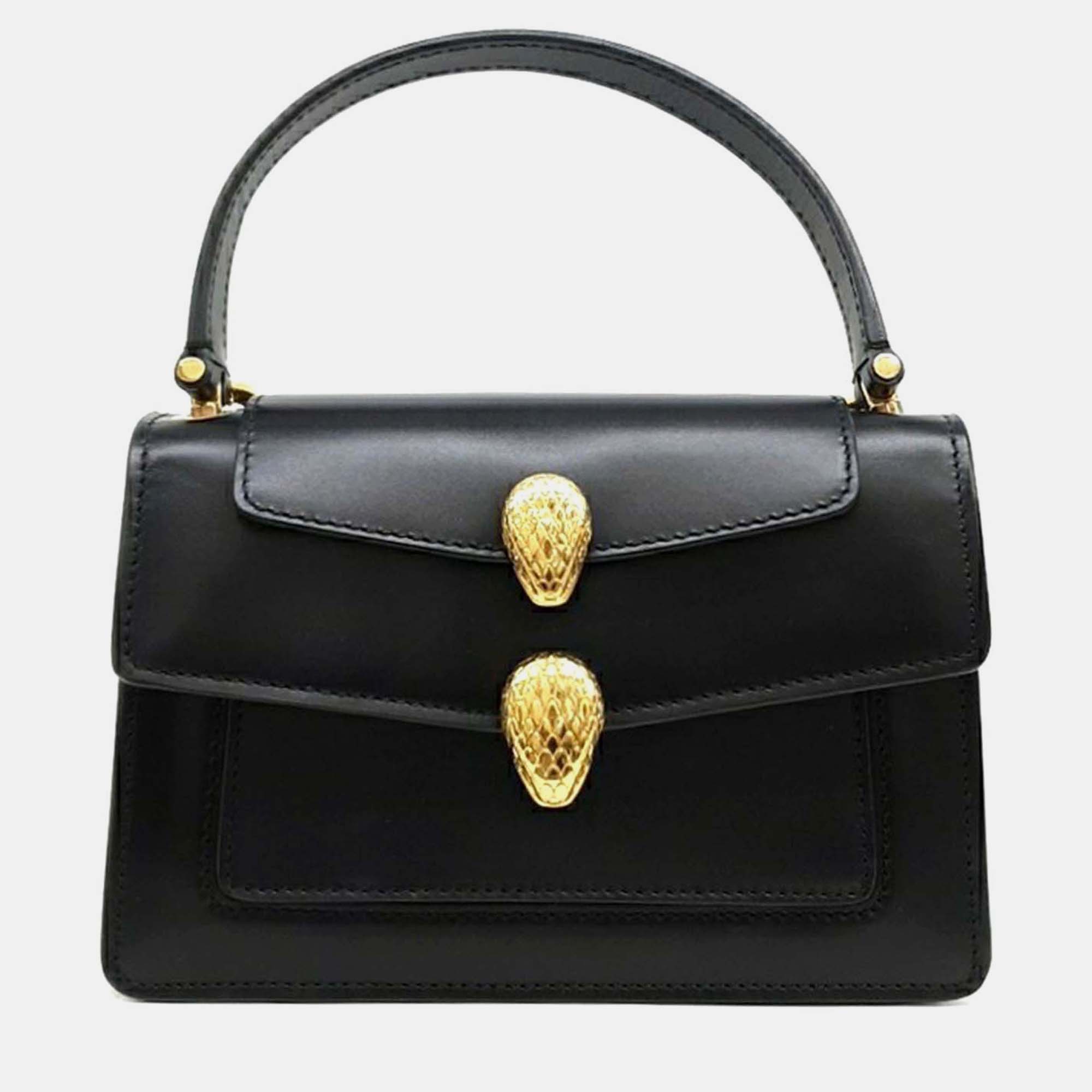

Bvlgari Black Leather X Alexander Wang Serpenti Tote and Shoulder Bag