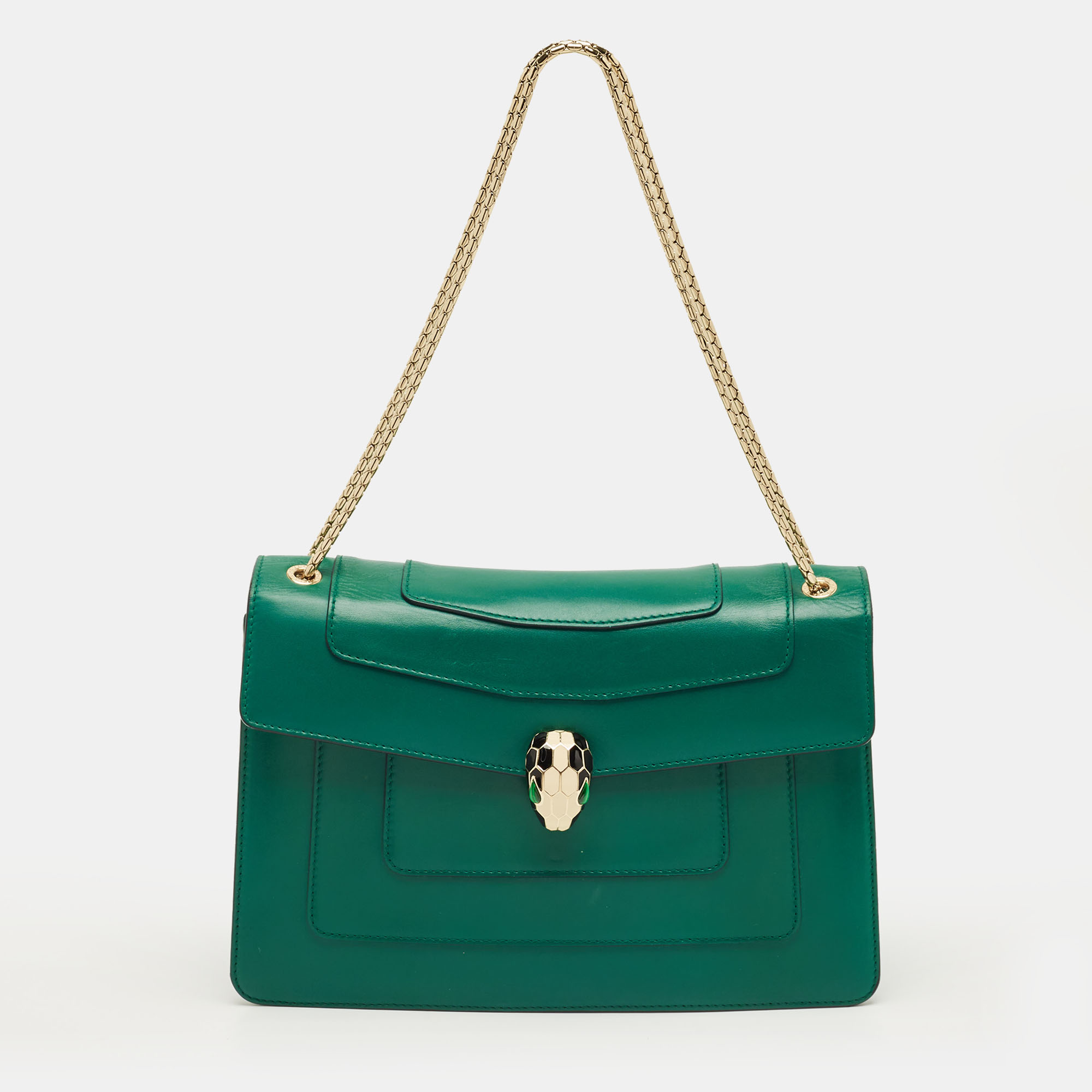 

Bvlgari Green Leather  Serpenti Forever Shoulder Bag