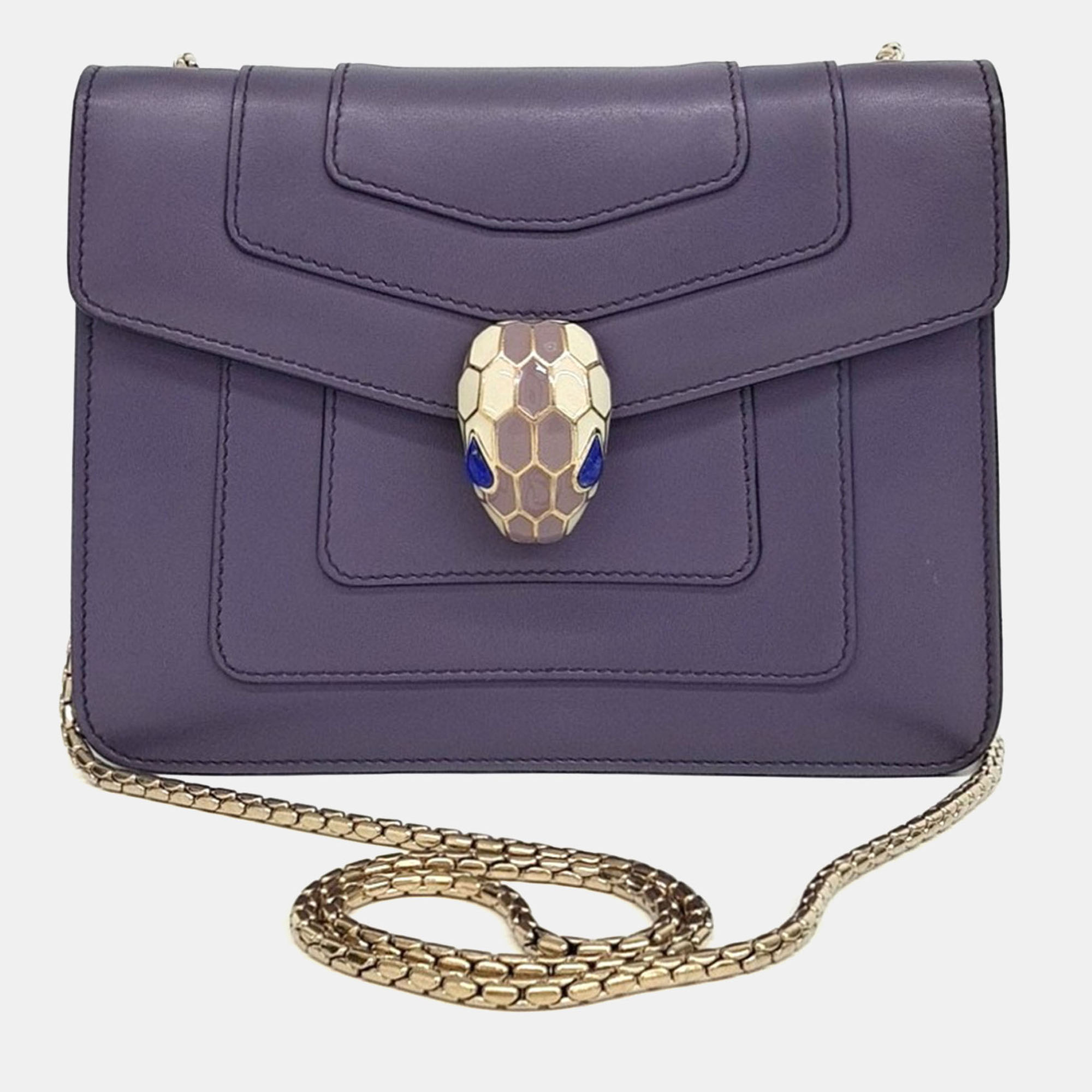 

Bvlgari Purple Leather Serpenti shoulder bag