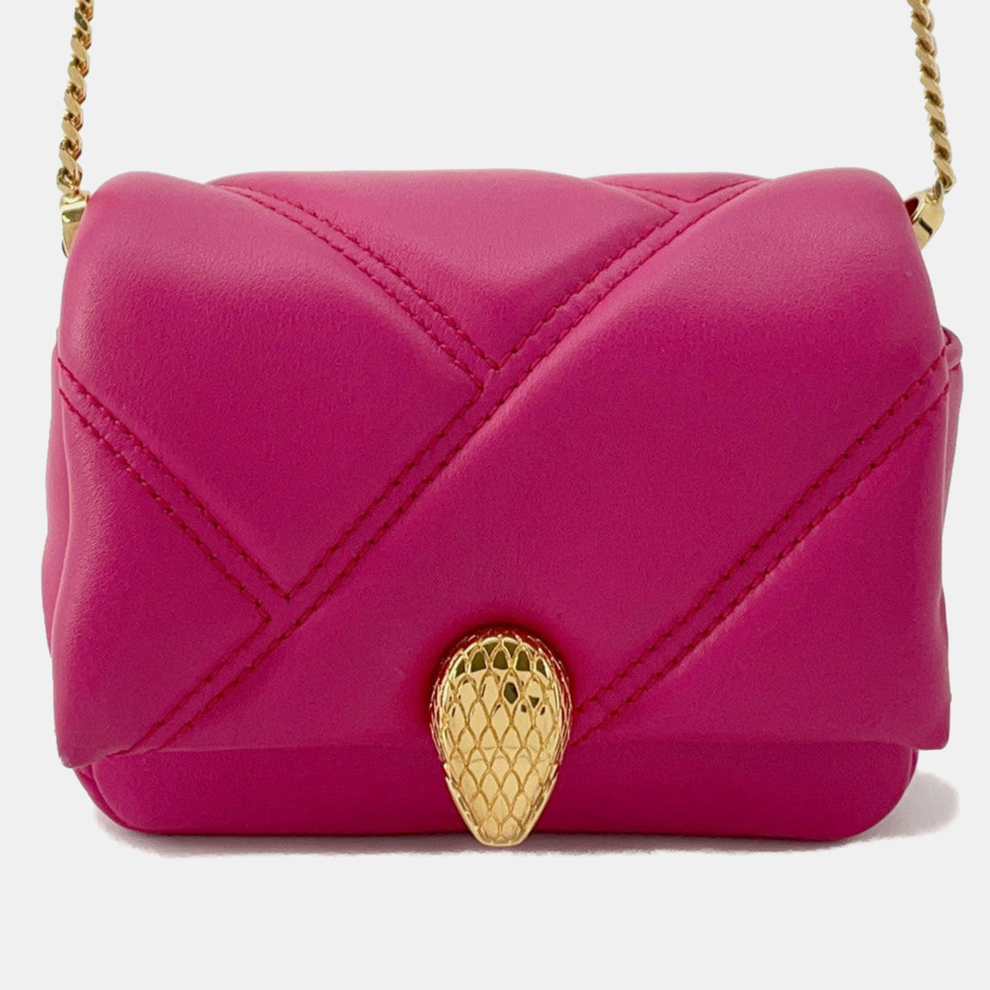 

Bvlgari Serpenti Cabochon Shoulder Bag Pink Calf Leather Size Micro