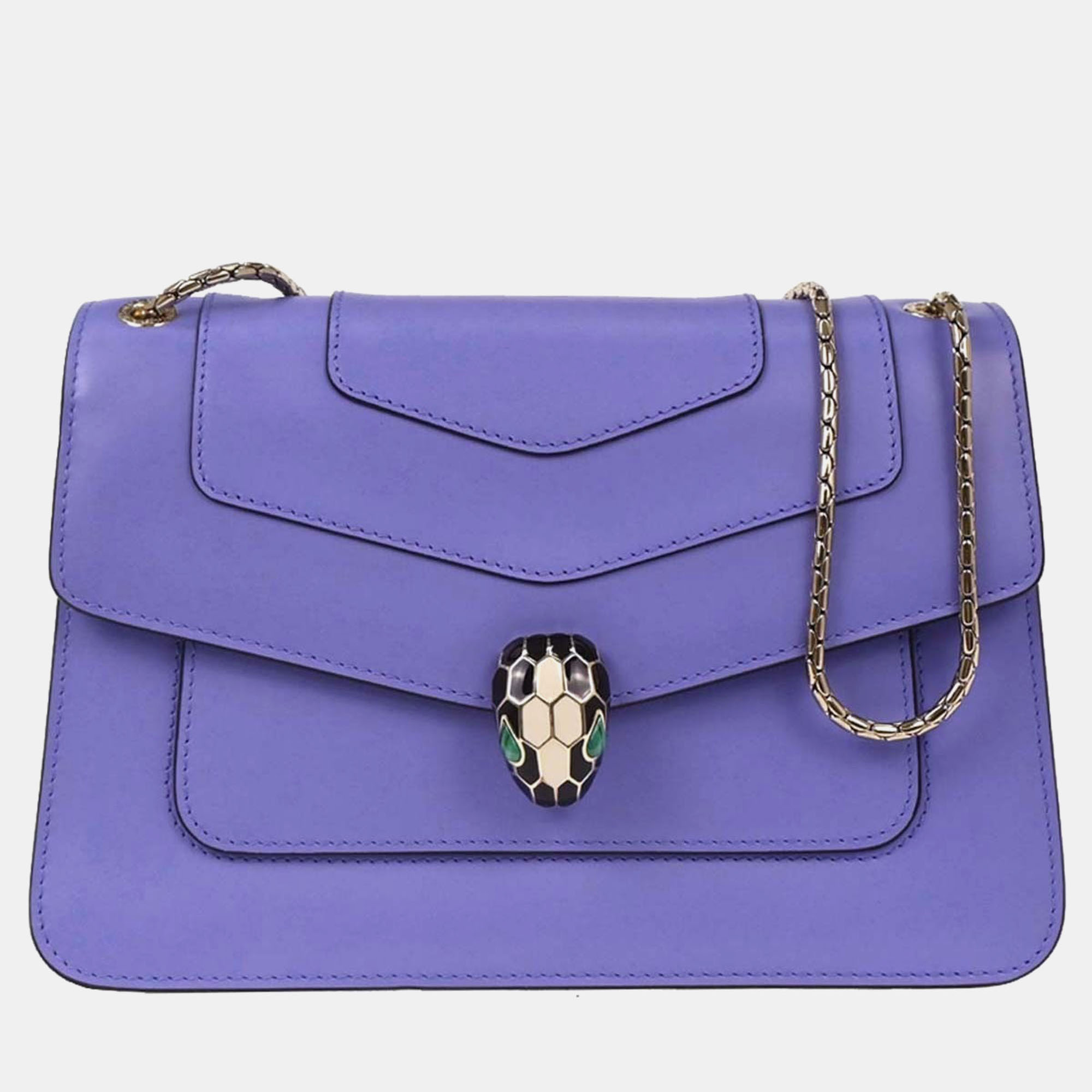 

Bvlgari Purple Leather Serpenti Forever Shoulder Bag