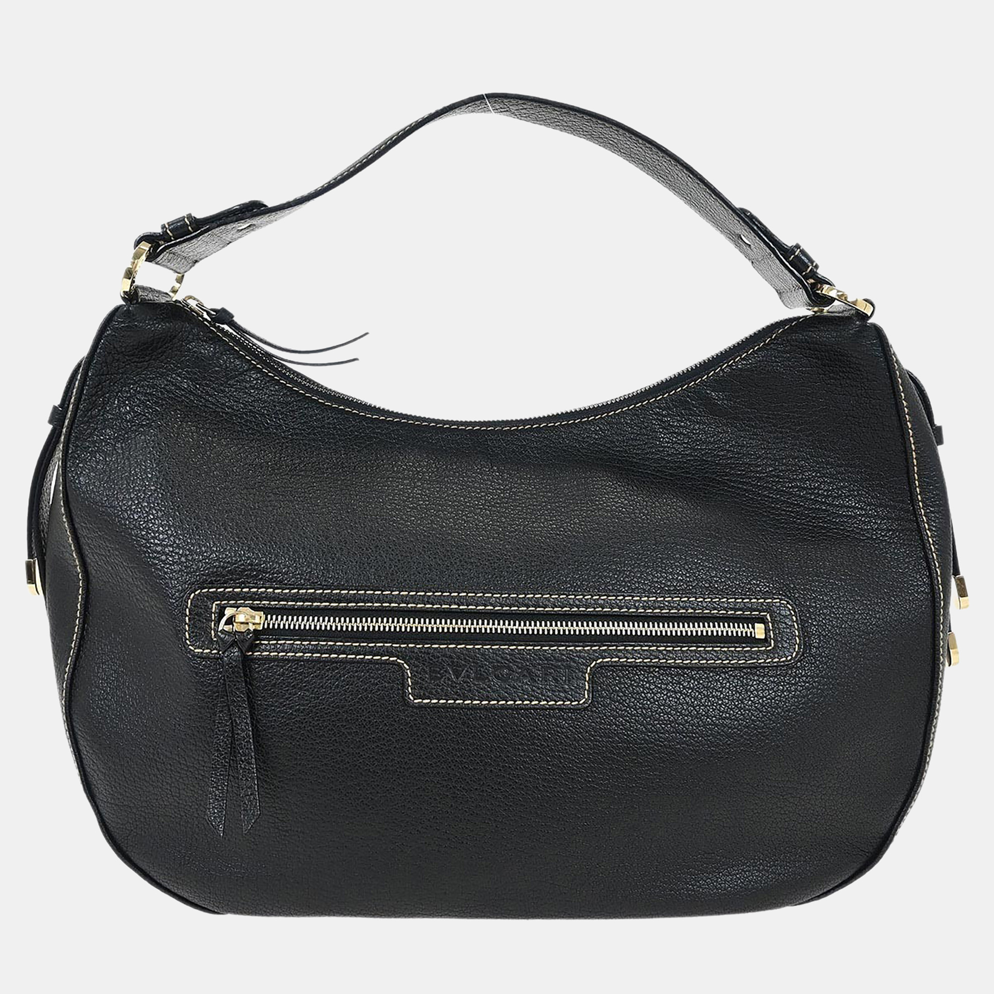

Bvlgari Malta Black Leather Top Handle Bag