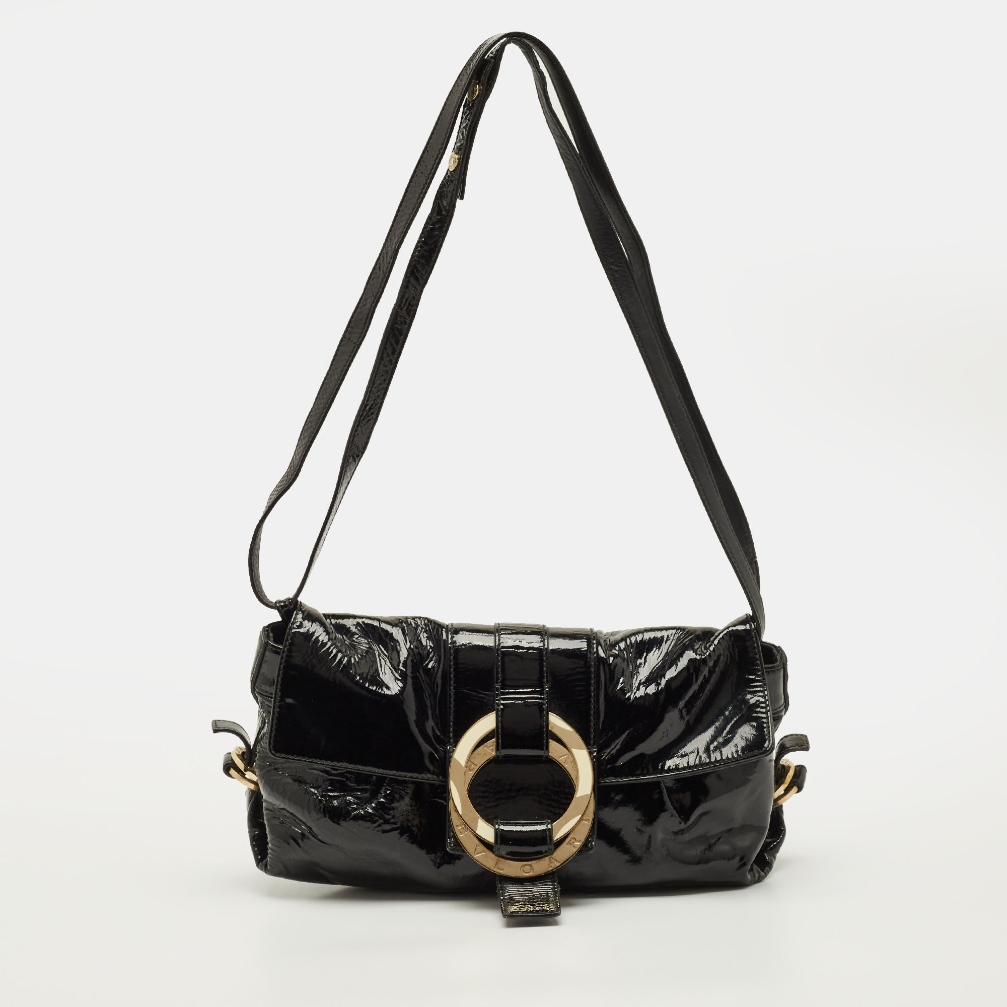 

Bvlgari Chandra Black Patent Leather Shoulder Bag