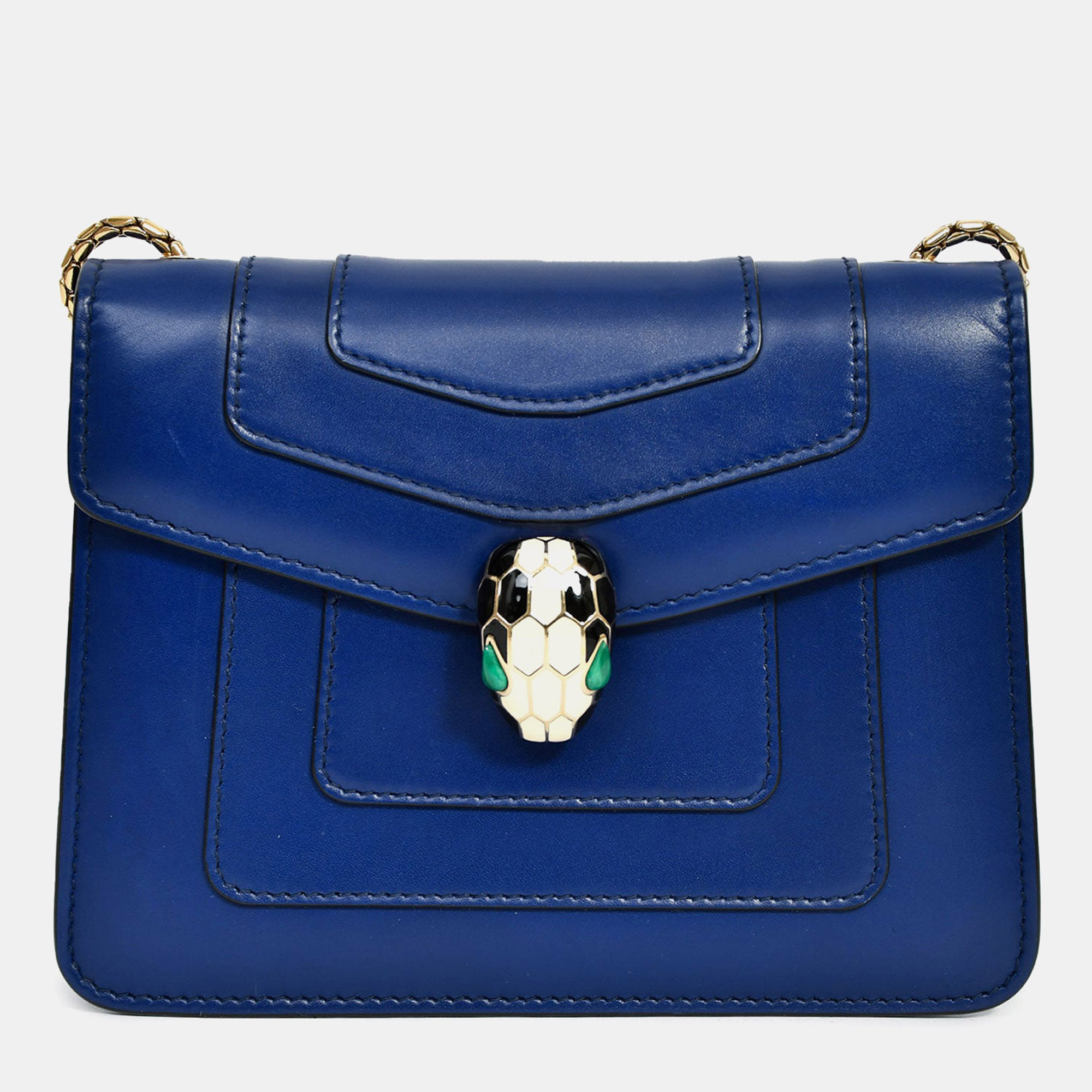 

Bvlgari Blue Leather Serpenti Forever Small Crossbody Bag