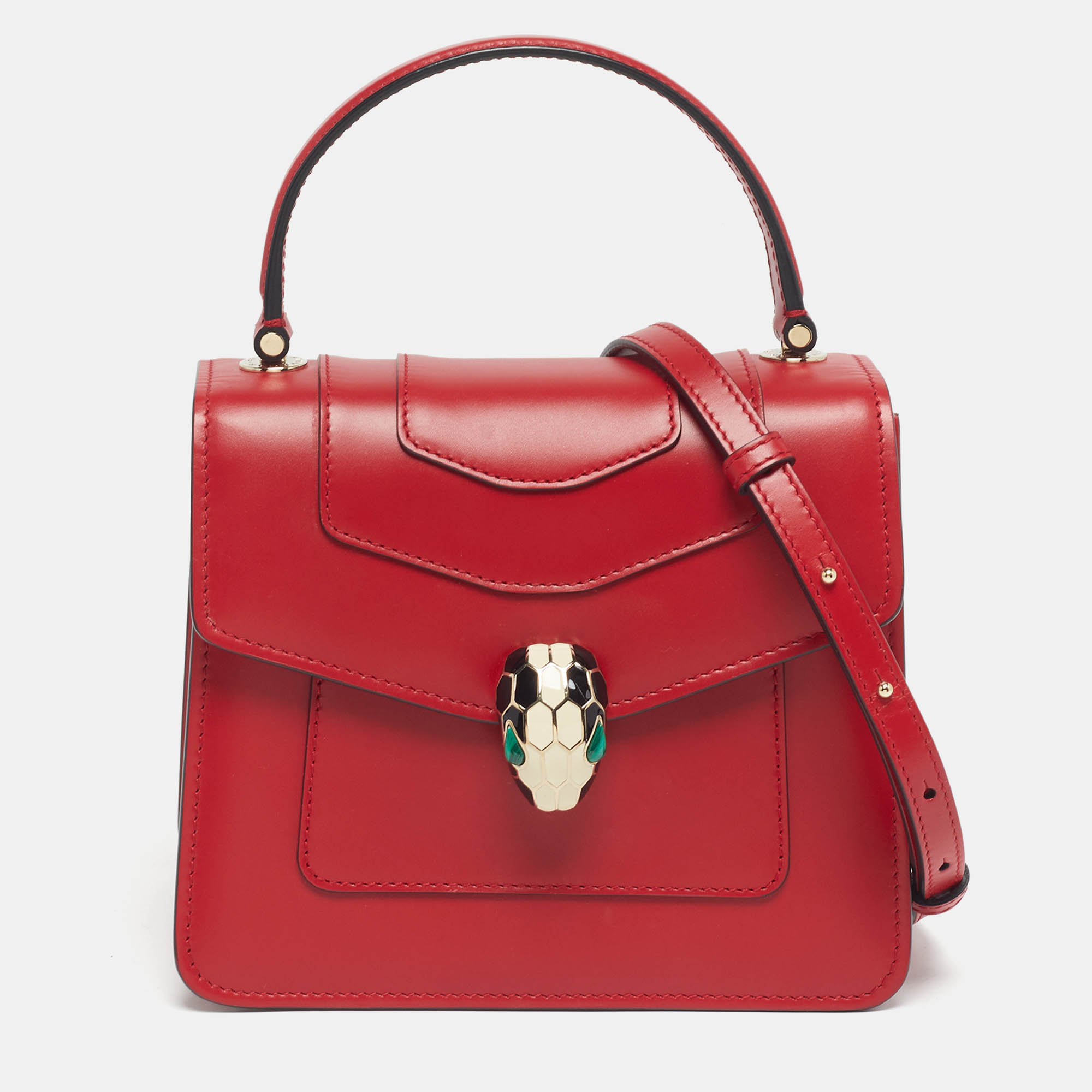 

Bvlgari Serpenti Forever Small Red Leather Top Handle Bag