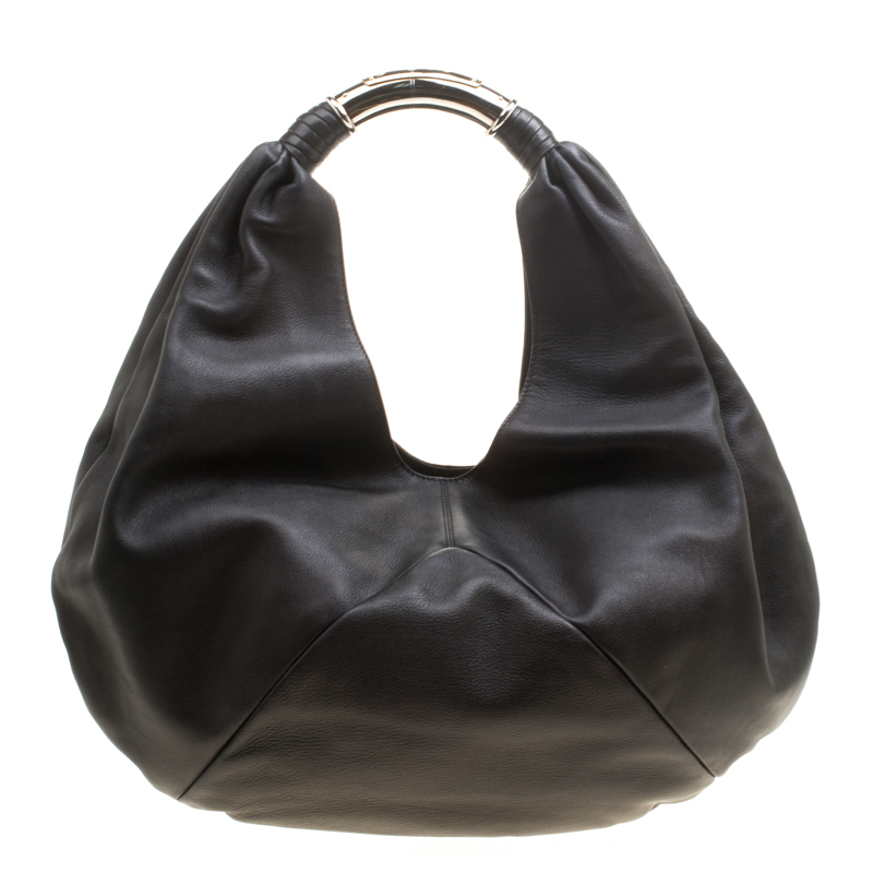 Bvlgari Black Leather Hobo