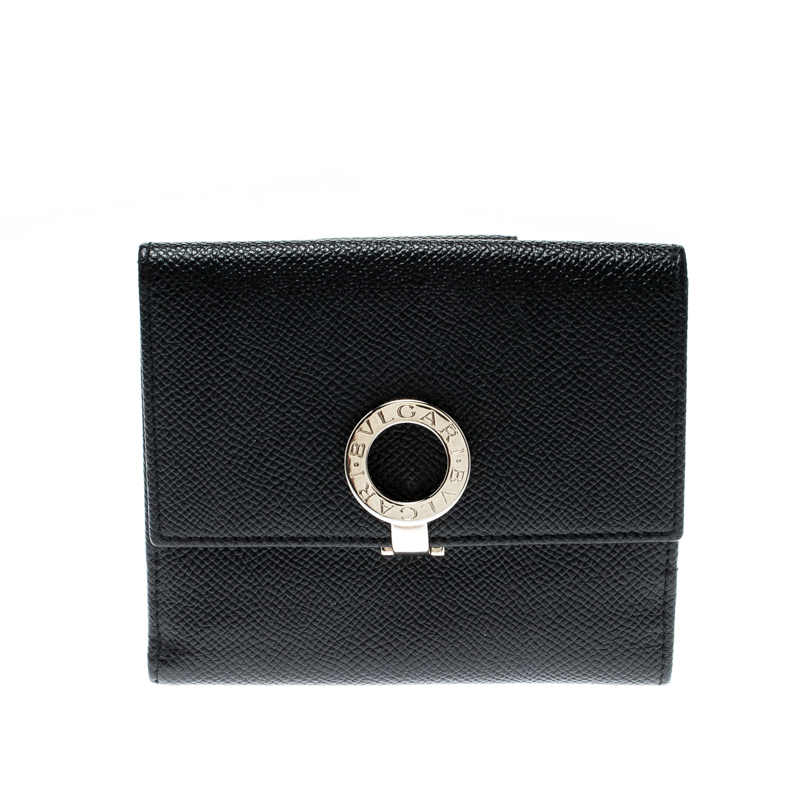 Bvlgari Black Leather Bifold Wallet 