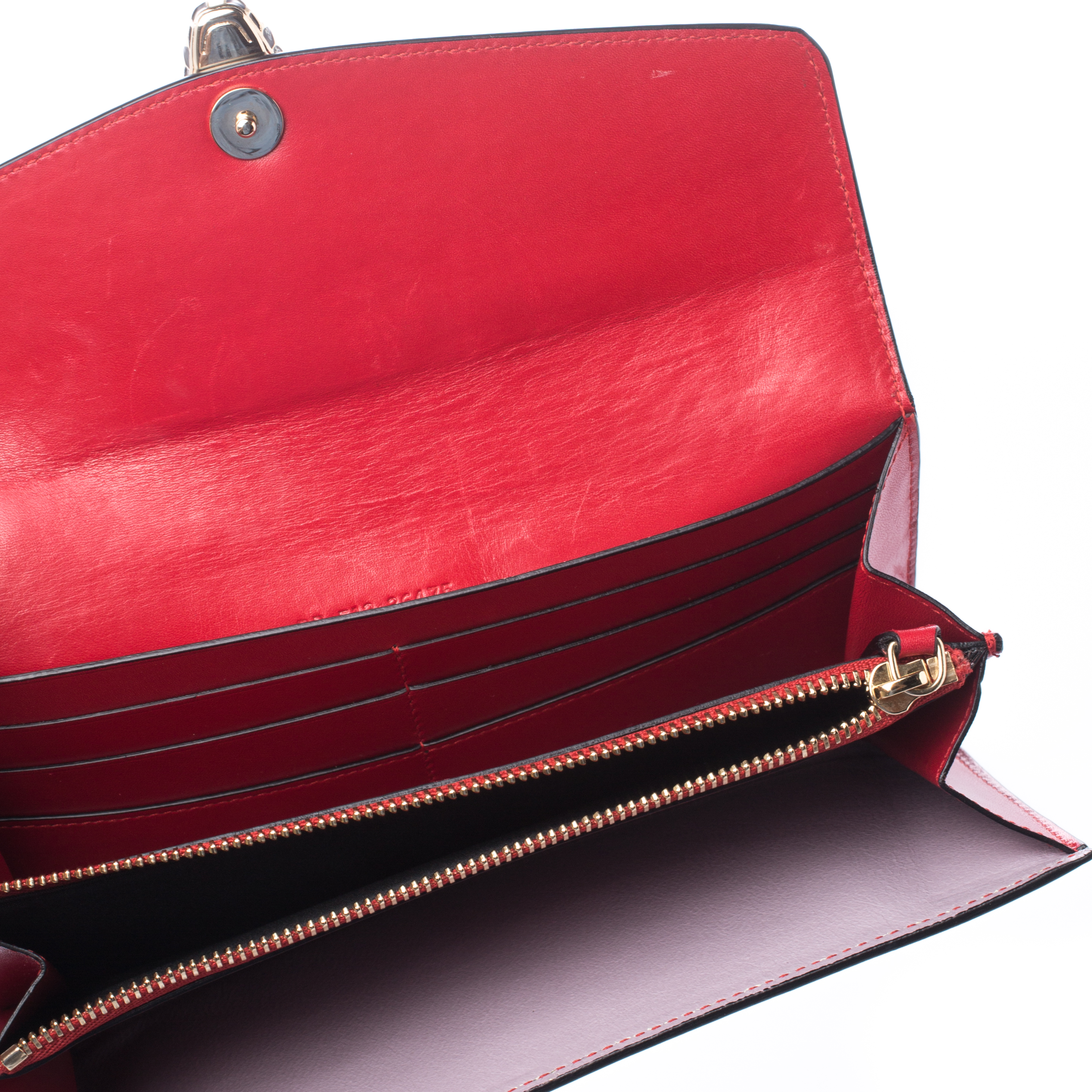

Bvlgari Red Leather Serpenti Forever Wallet