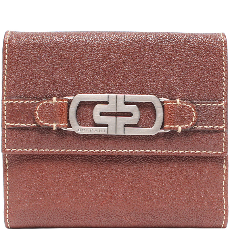 Bvlgari Dark Brown Leather Bi-fold Wallet